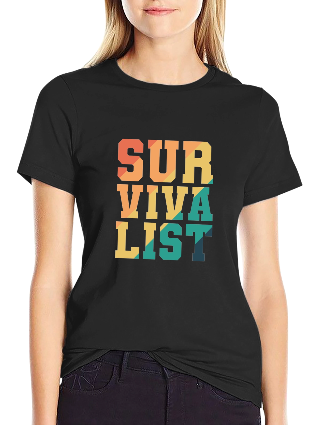 Black Survivalist Graphic Tee - Black view 2
