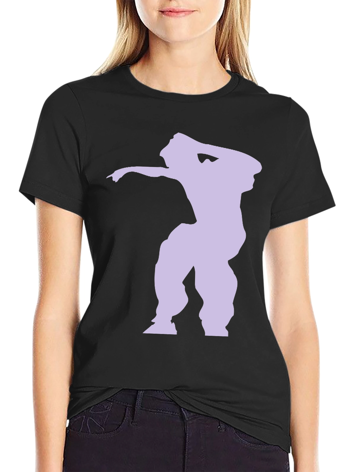 Black Dabbing Silhouette Graphic Tee - Black view 2