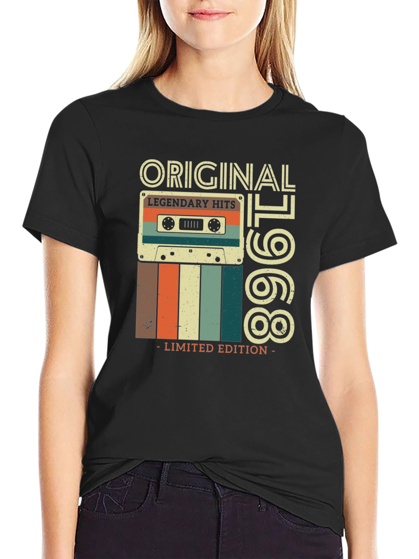 Black Original 1968 Legendary Hits Cassette T-Shirt view 2