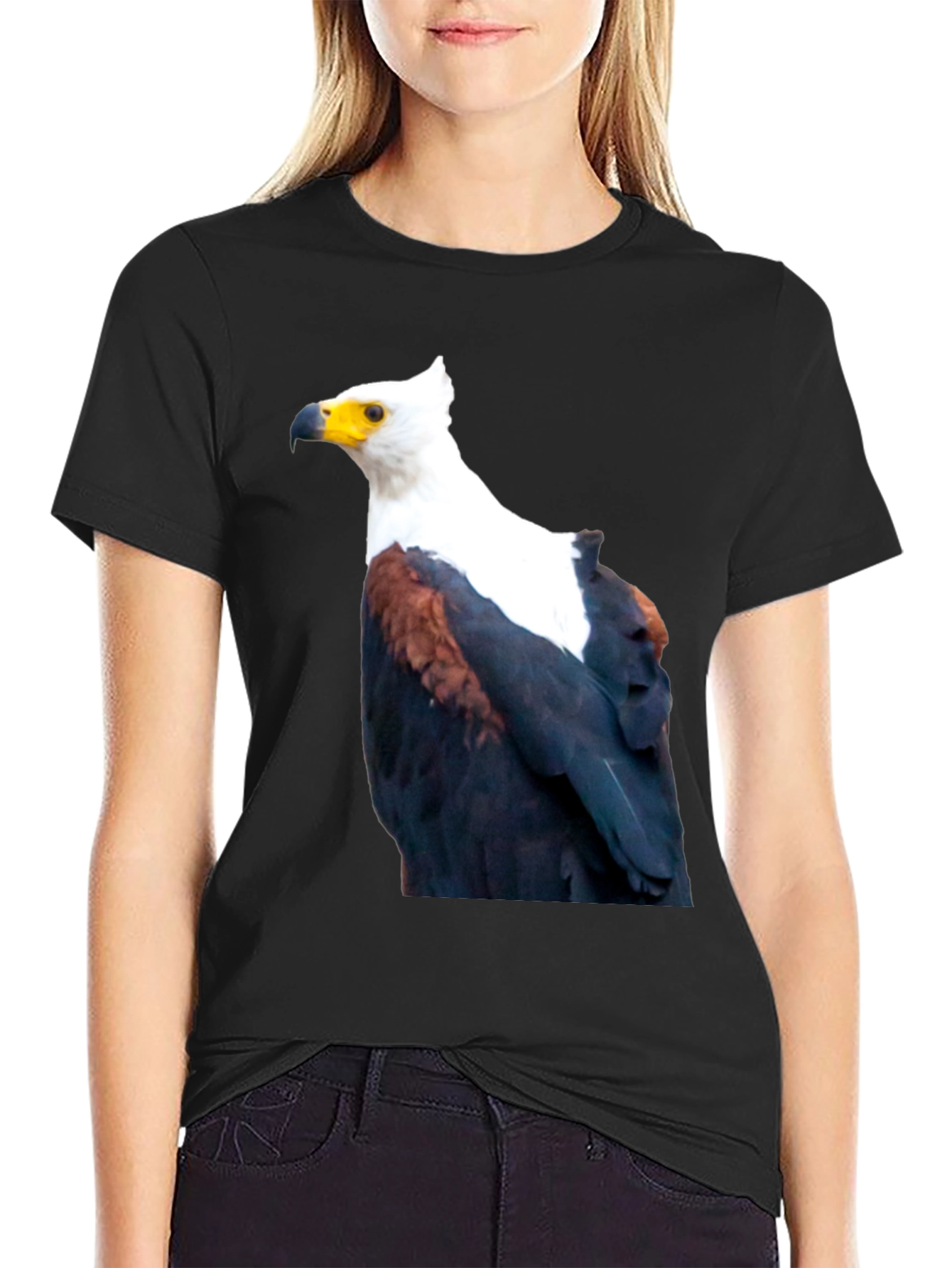 Black Eagle Graphic Tee - Cool Bird Print view 2