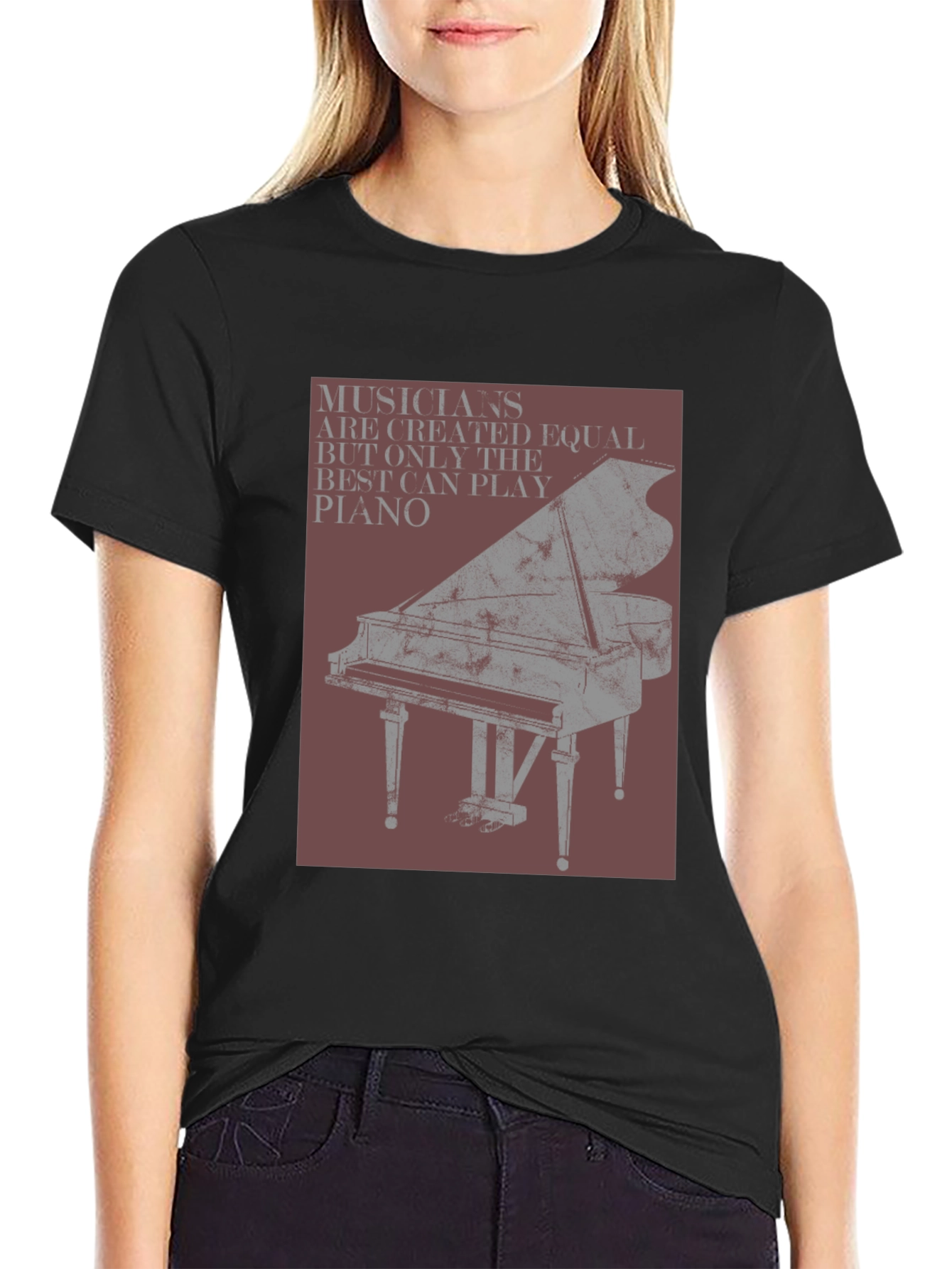 Black Musician Piano Graphic Tee - Unisex view 2