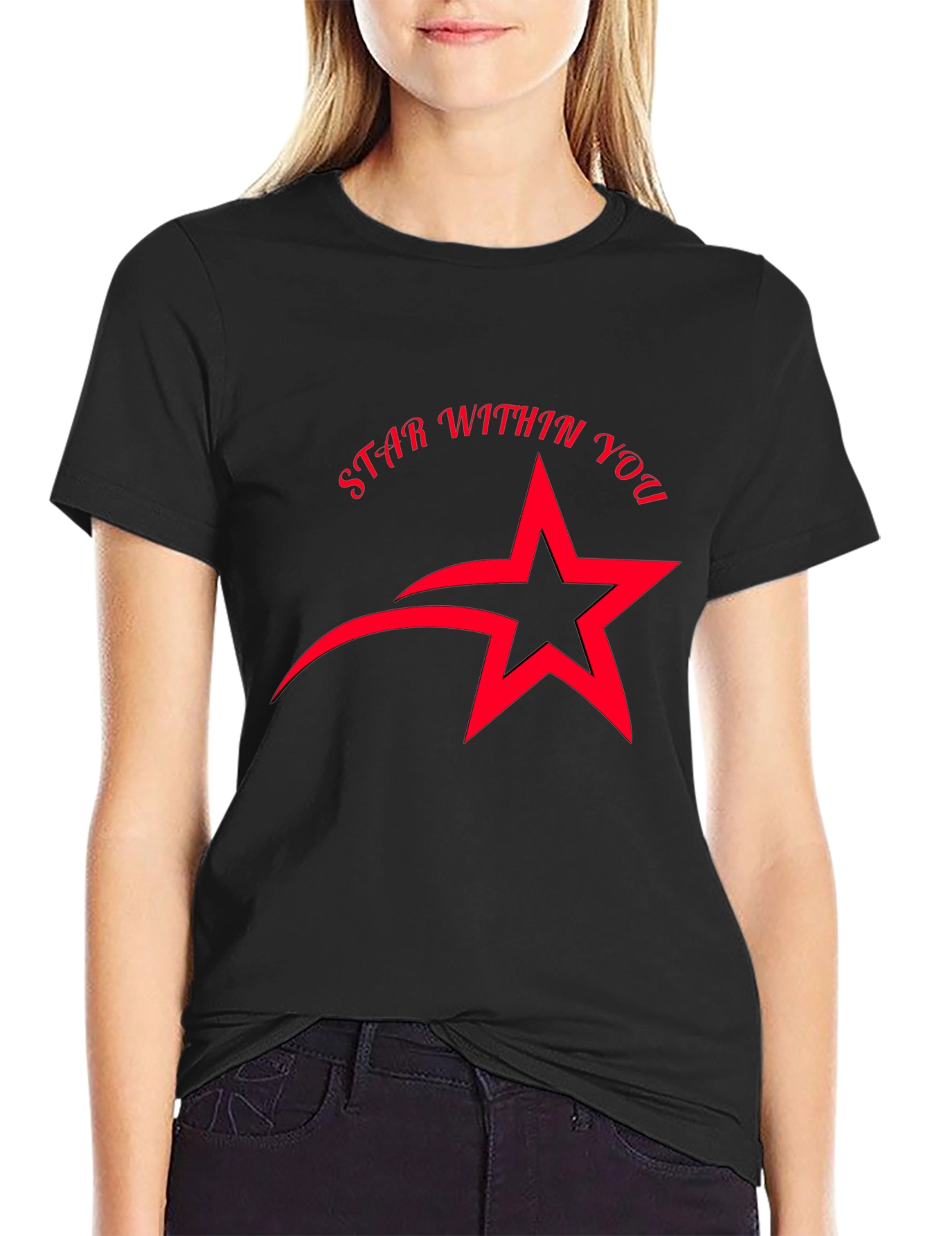 Black Star Within You Graphic Black T-Shirt view 2