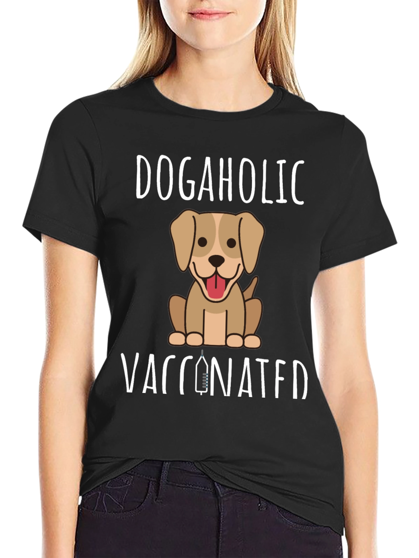 Dogaholic Vaccinated Graphic T-Shirt - 2