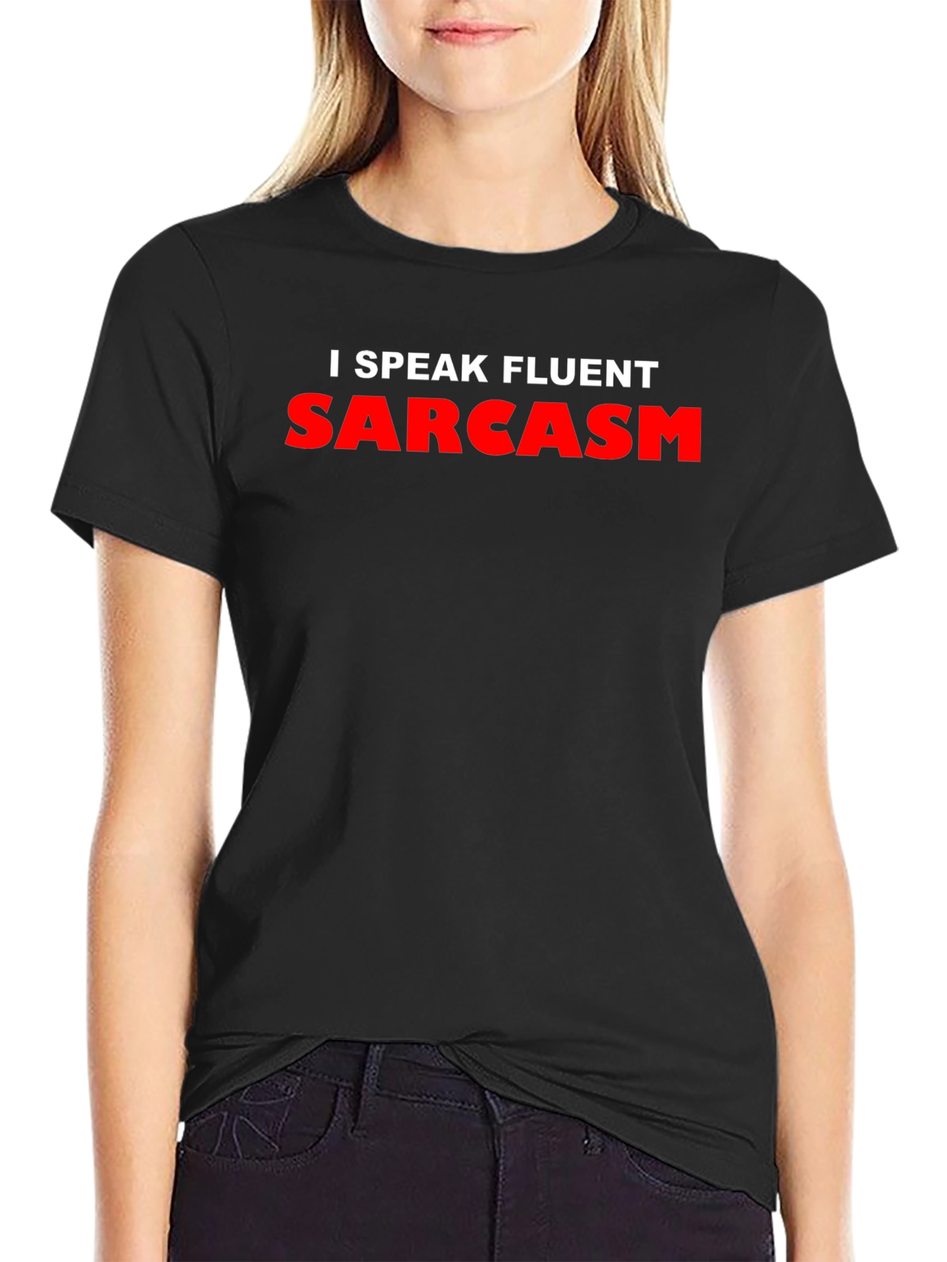 Black I Speak Fluent Sarcasm Graphic T-Shirt - Black view 2
