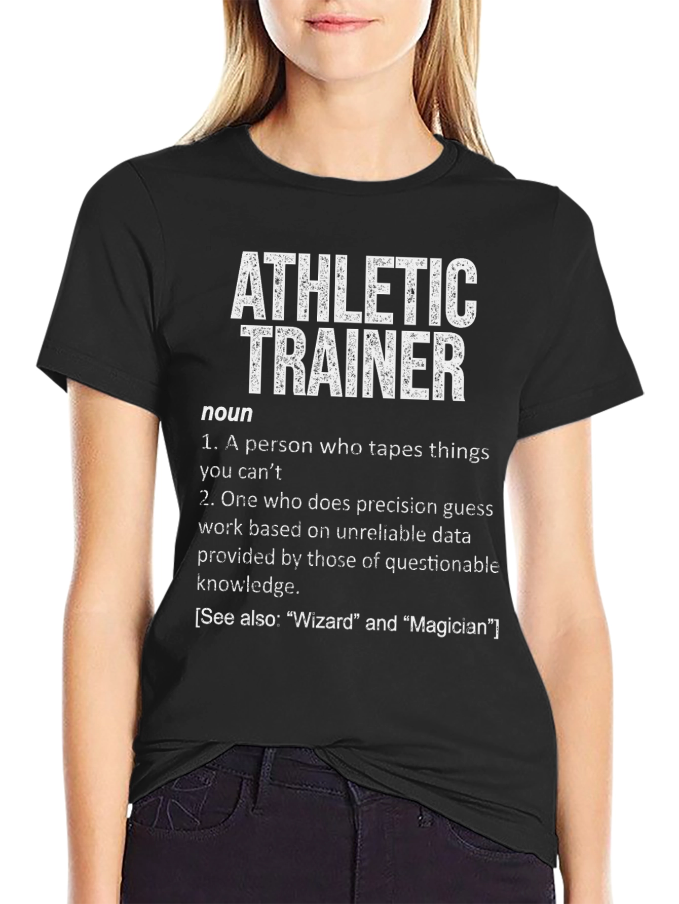 Black Athletic Trainer Definition T-Shirt view 2