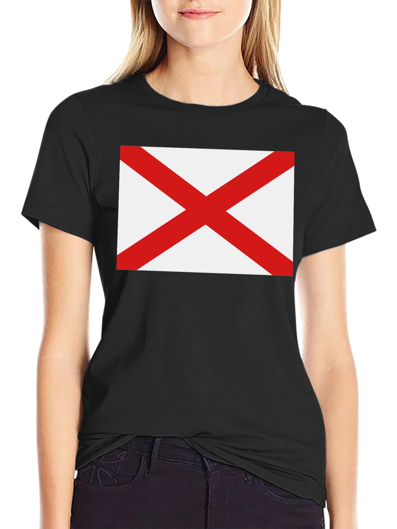 Black Alabama Flag Graphic T-Shirt - Black view 2
