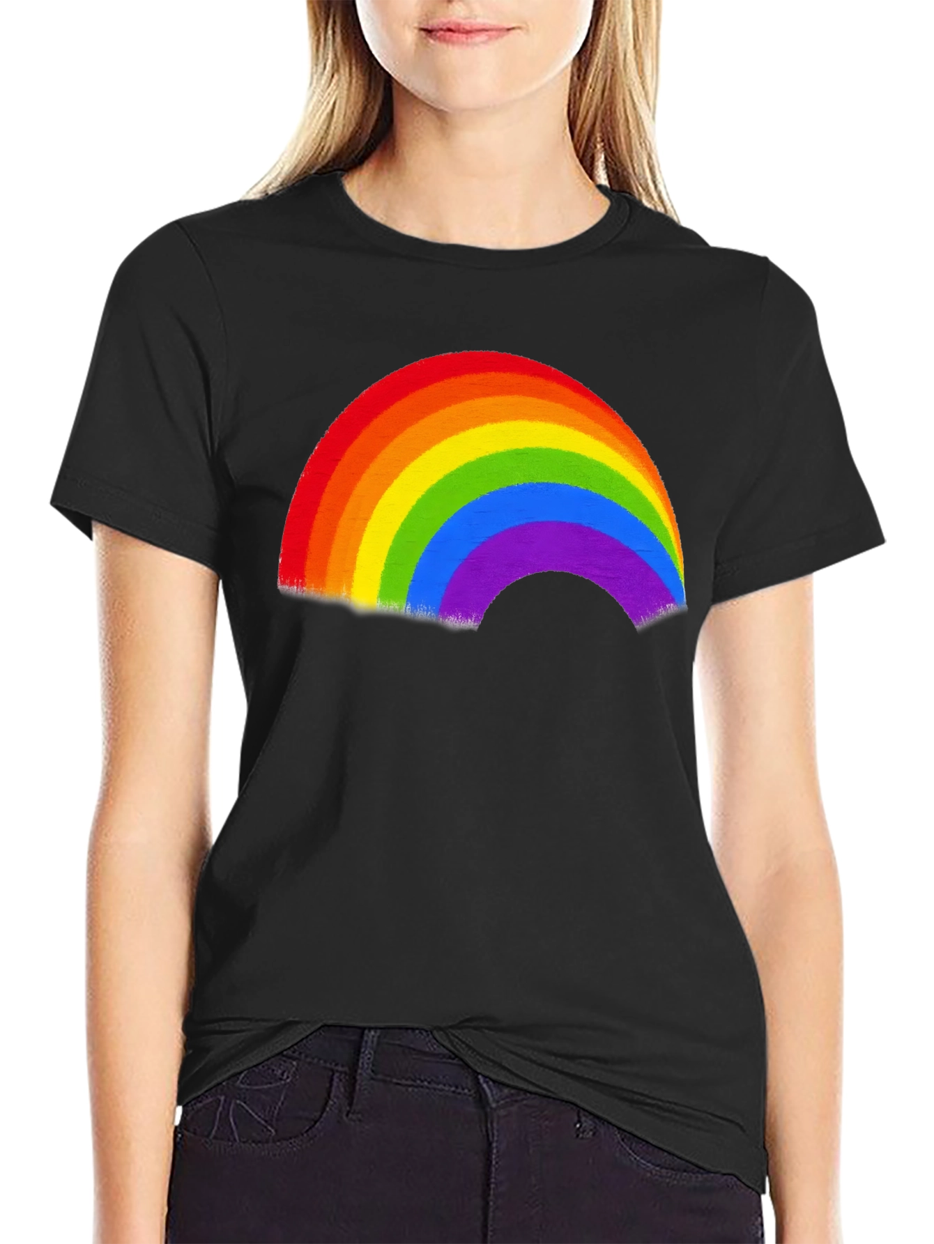 Black Rainbow Pride Graphic T-Shirt view 2