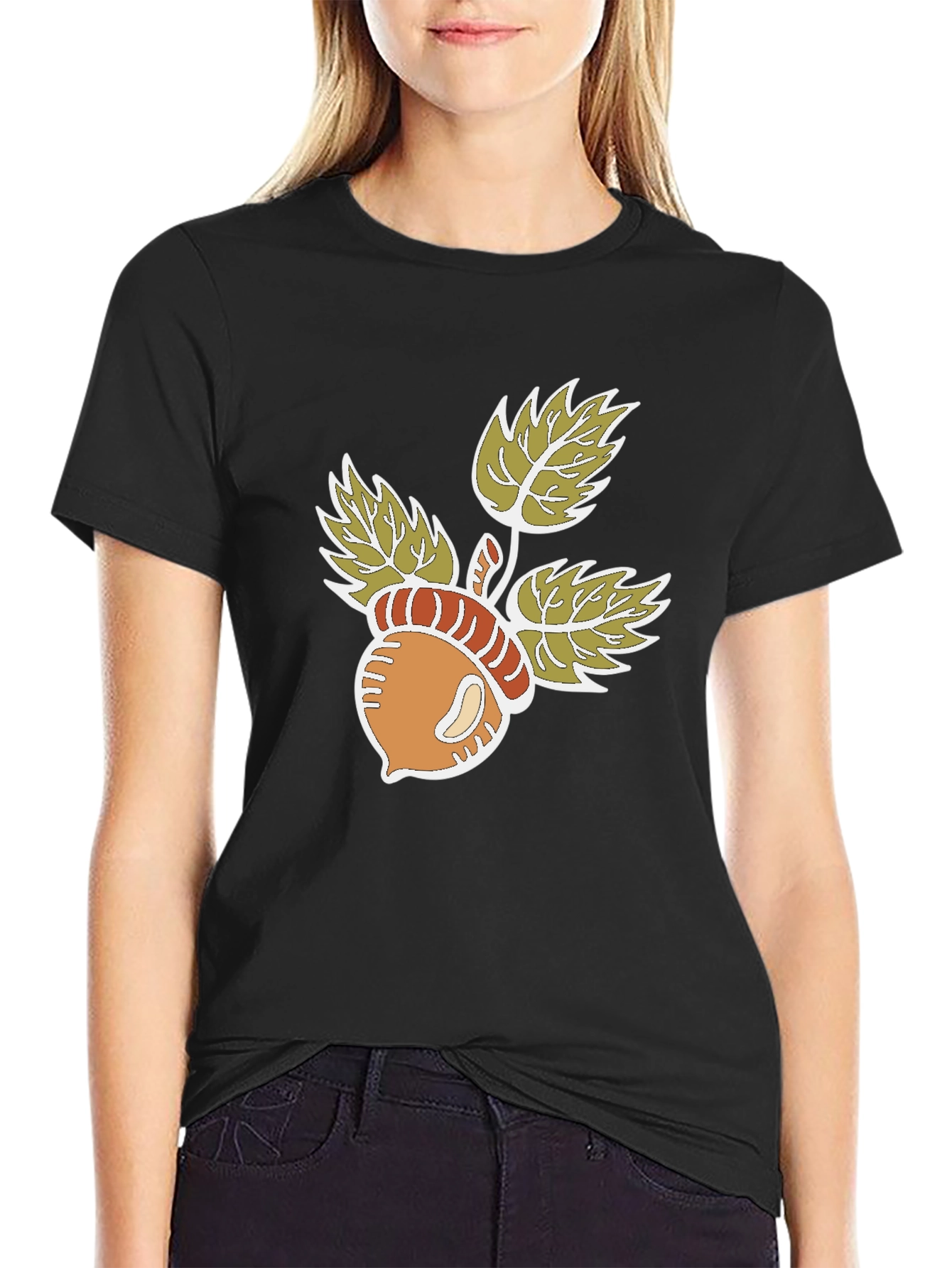 Acorn & Leaves Graphic T-Shirt - 2
