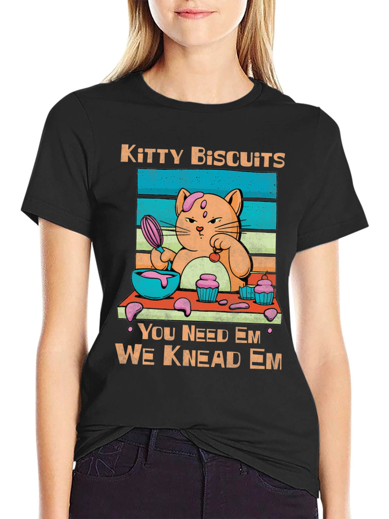 Black Kitty Biscuits Graphic Tee view 2