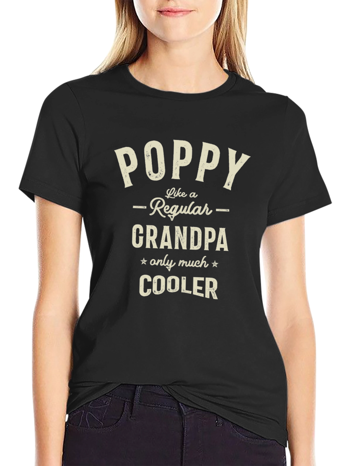 Black Poppy Like A Regular Grandpa T-Shirt view 2