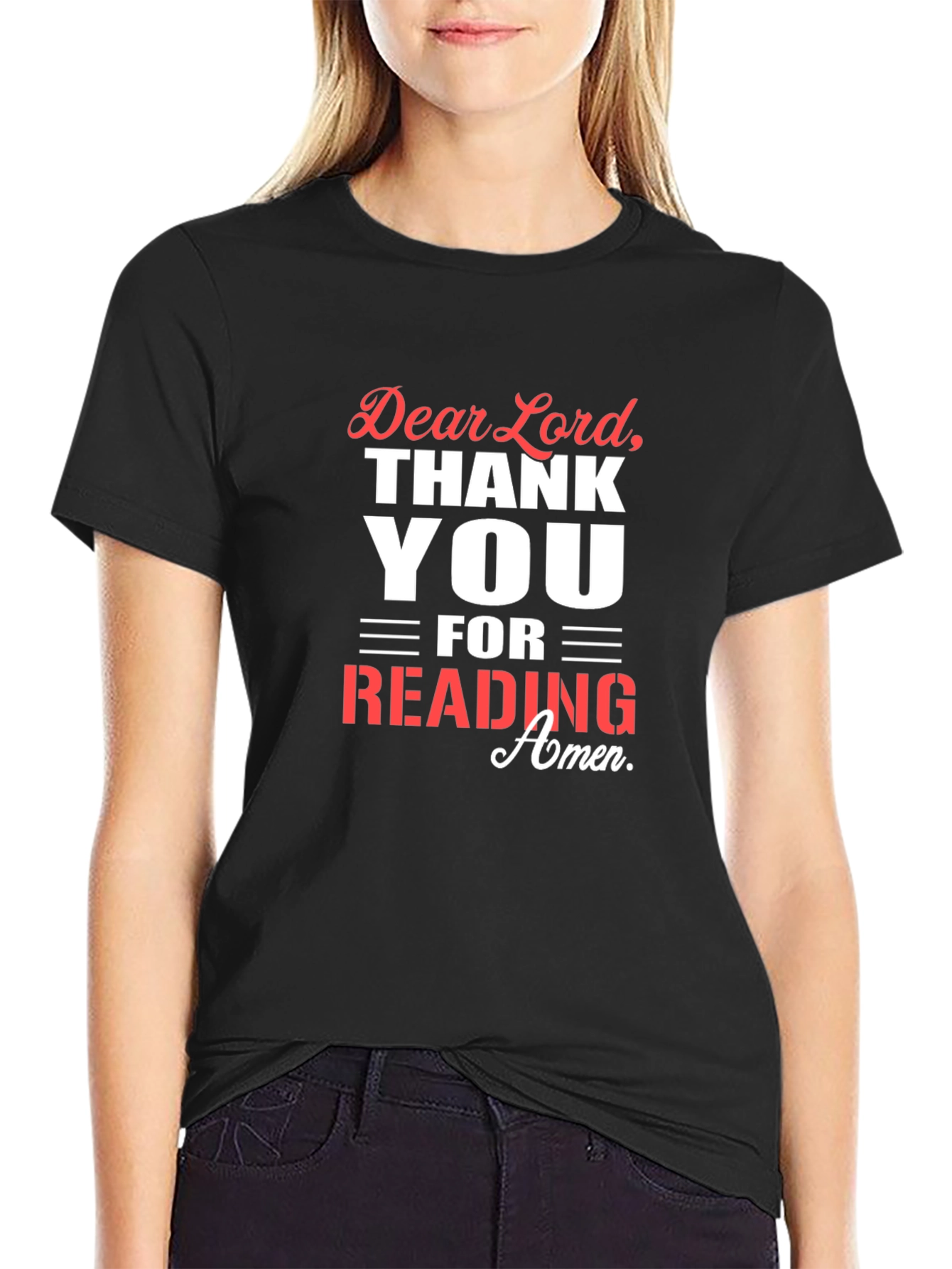 Black Dear Lord T-Shirt - Thank You Funny Slogan view 2