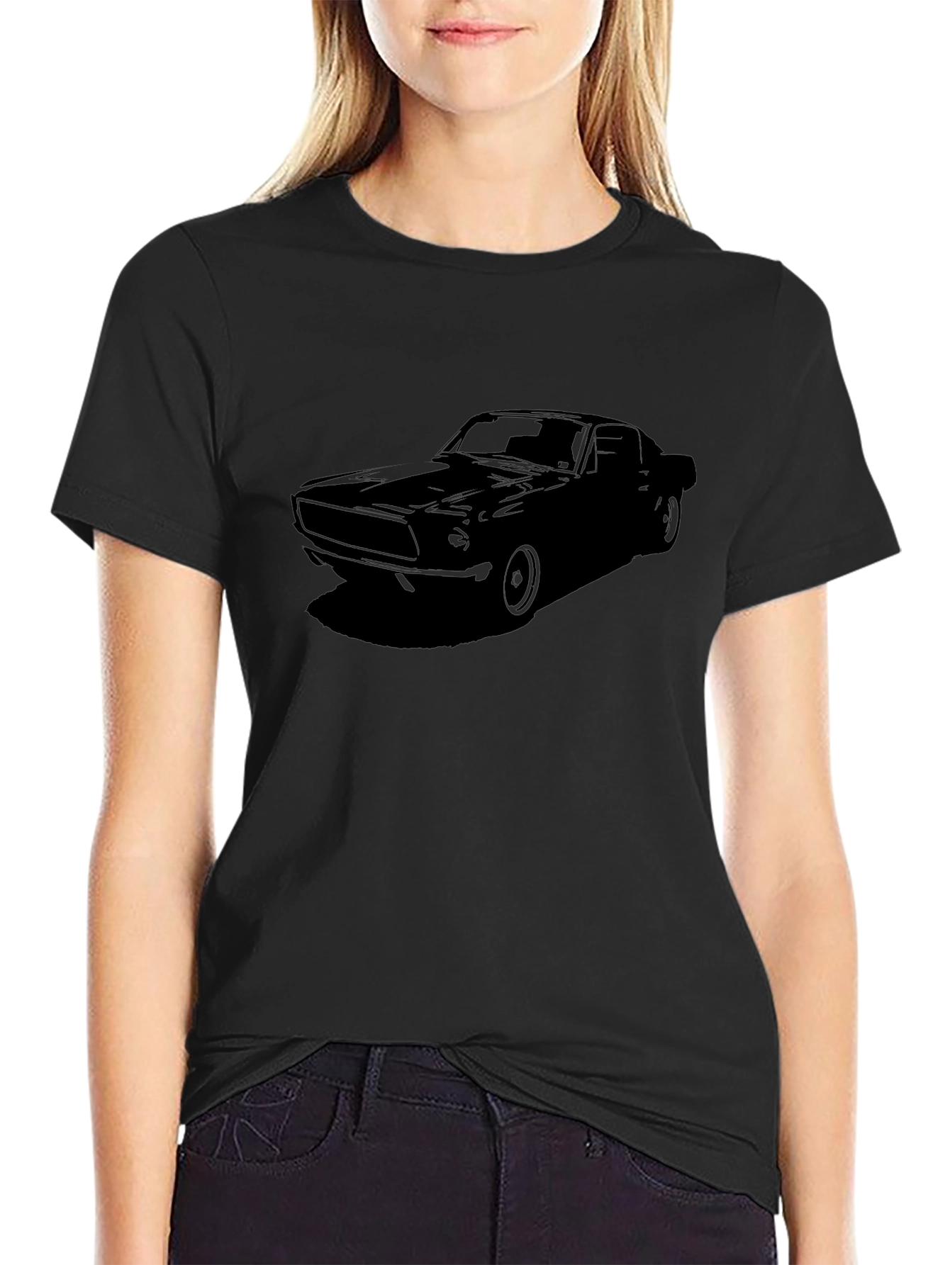 Black Classic Car Graphic Tee - Black view 2