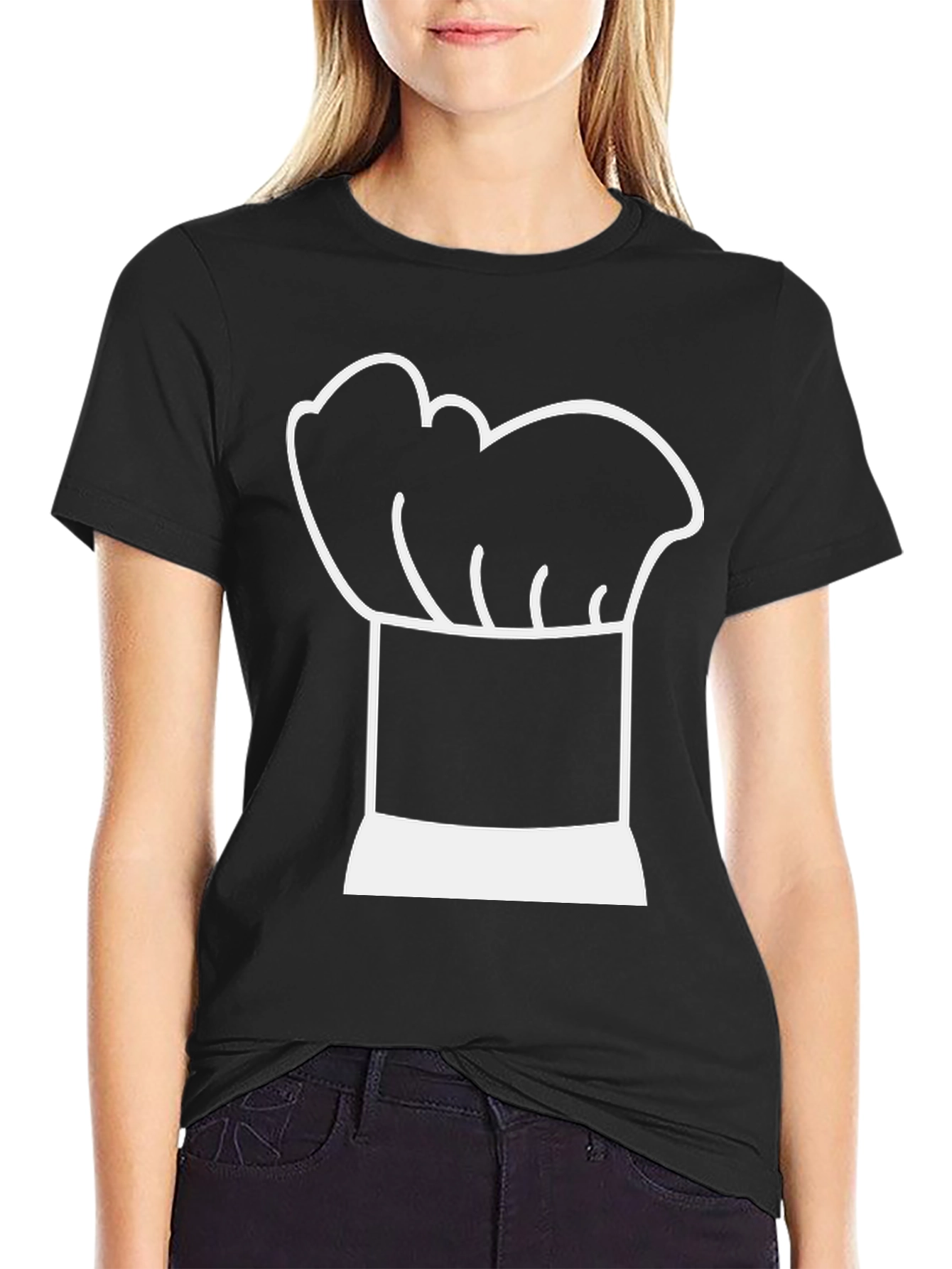 Black Chef Hat Graphic T-Shirt - Culinary Style view 2