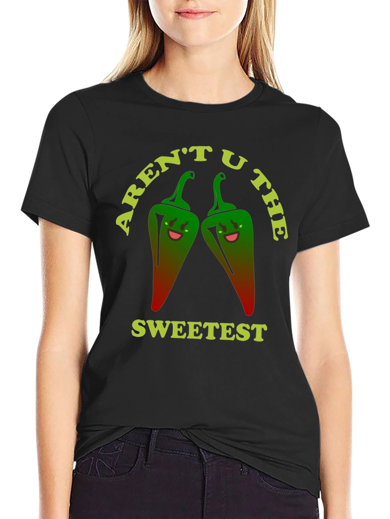 Black Aren't U The Sweetest Graphic T-Shirt view 2