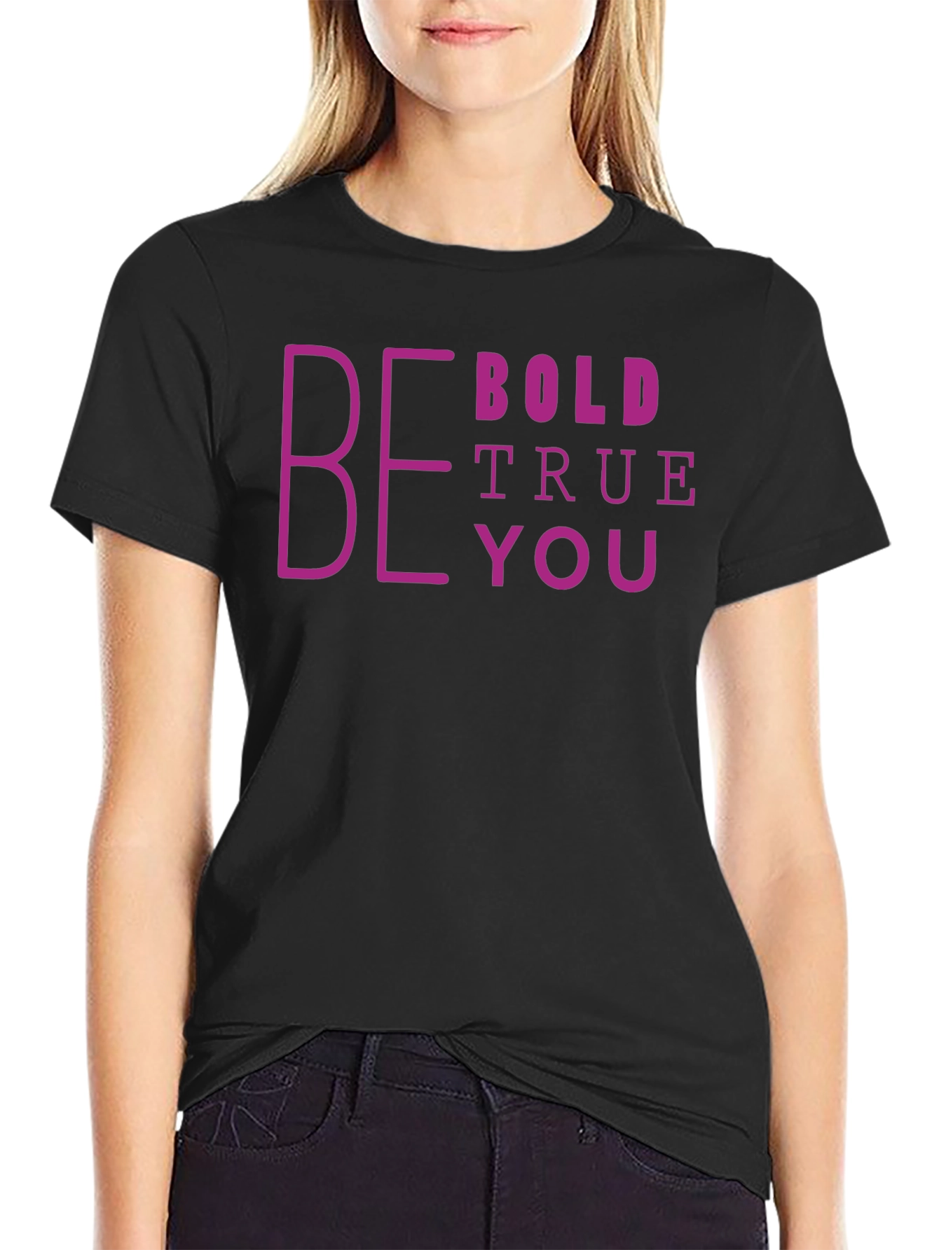 Black Be Bold True You Graphic Tee - Black view 2