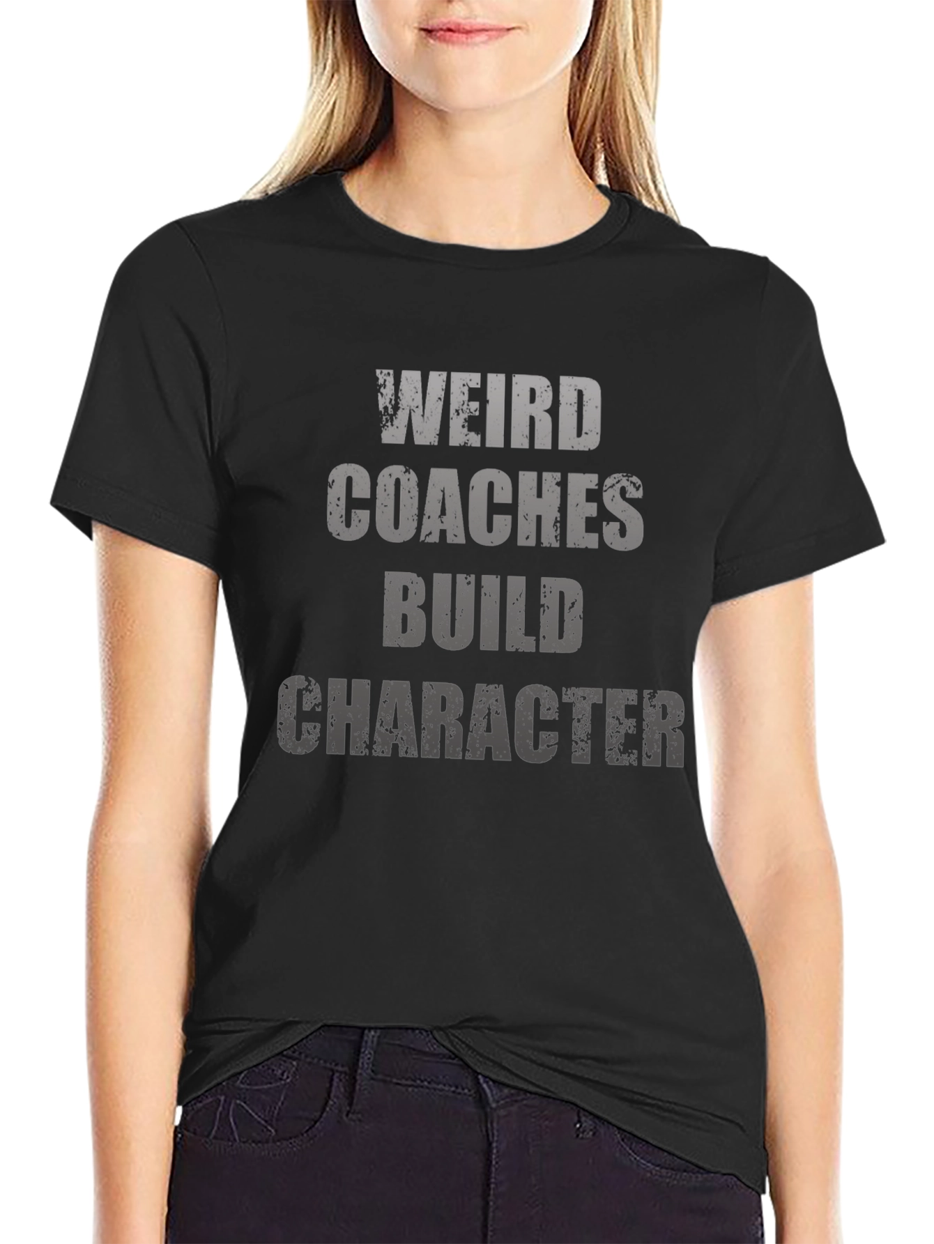 Black Weird Coaches Build Character T-Shirt - Black view 2