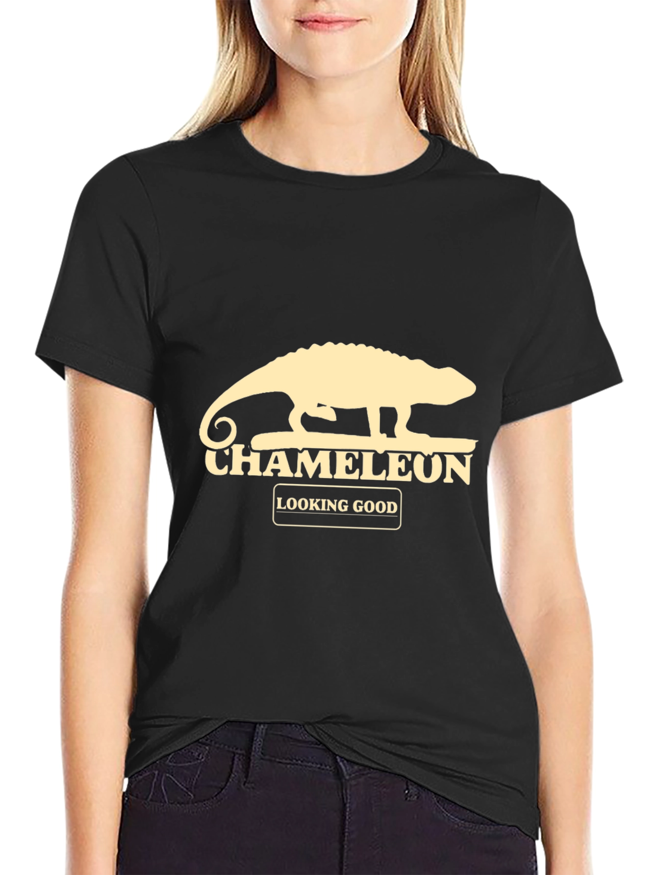 Black Chameleon Graphic T-Shirt - Looking Good view 2