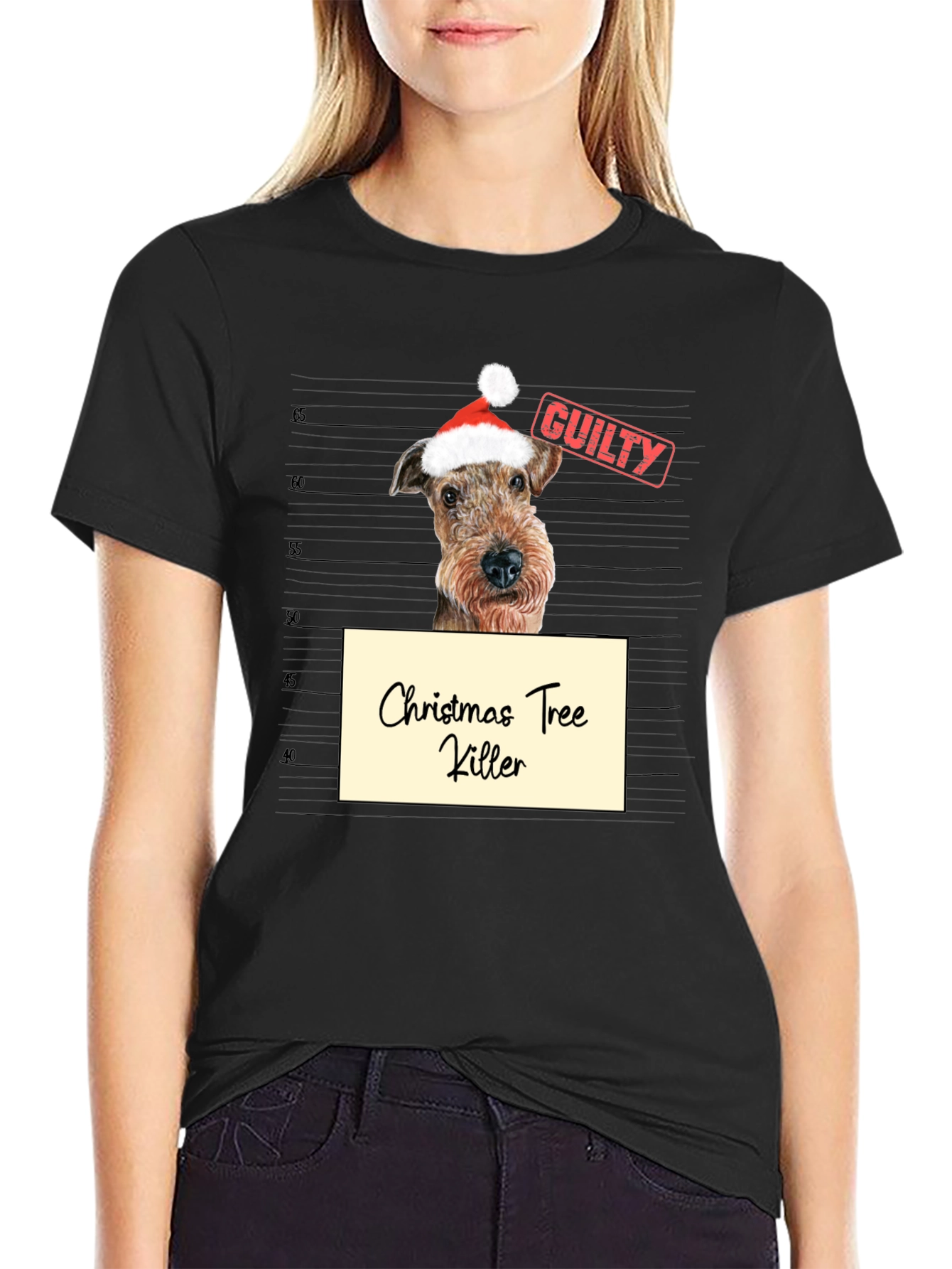 Christmas Tree Killer Dog Mugshot Graphic Tee - 2