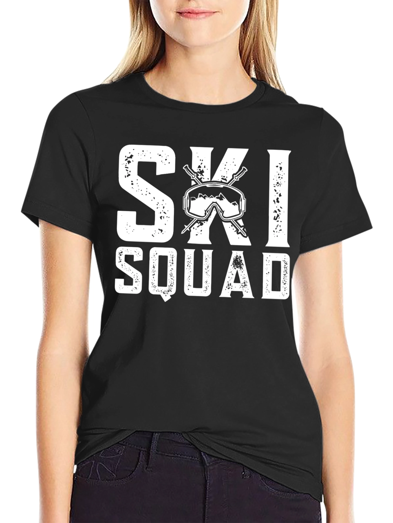 Black Ski Squad T-Shirt - Winter Sports Apparel view 2