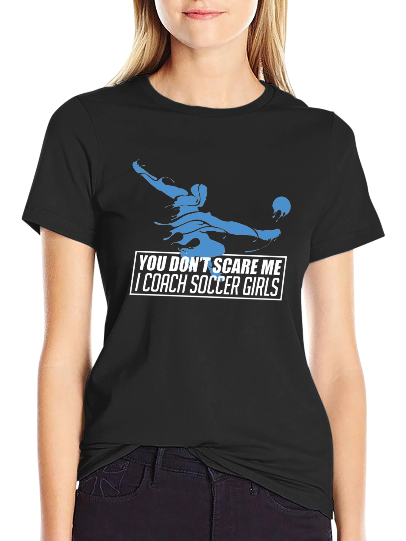 Black Soccer Coach Graphic Tee - You Don't Scare Me! view 2