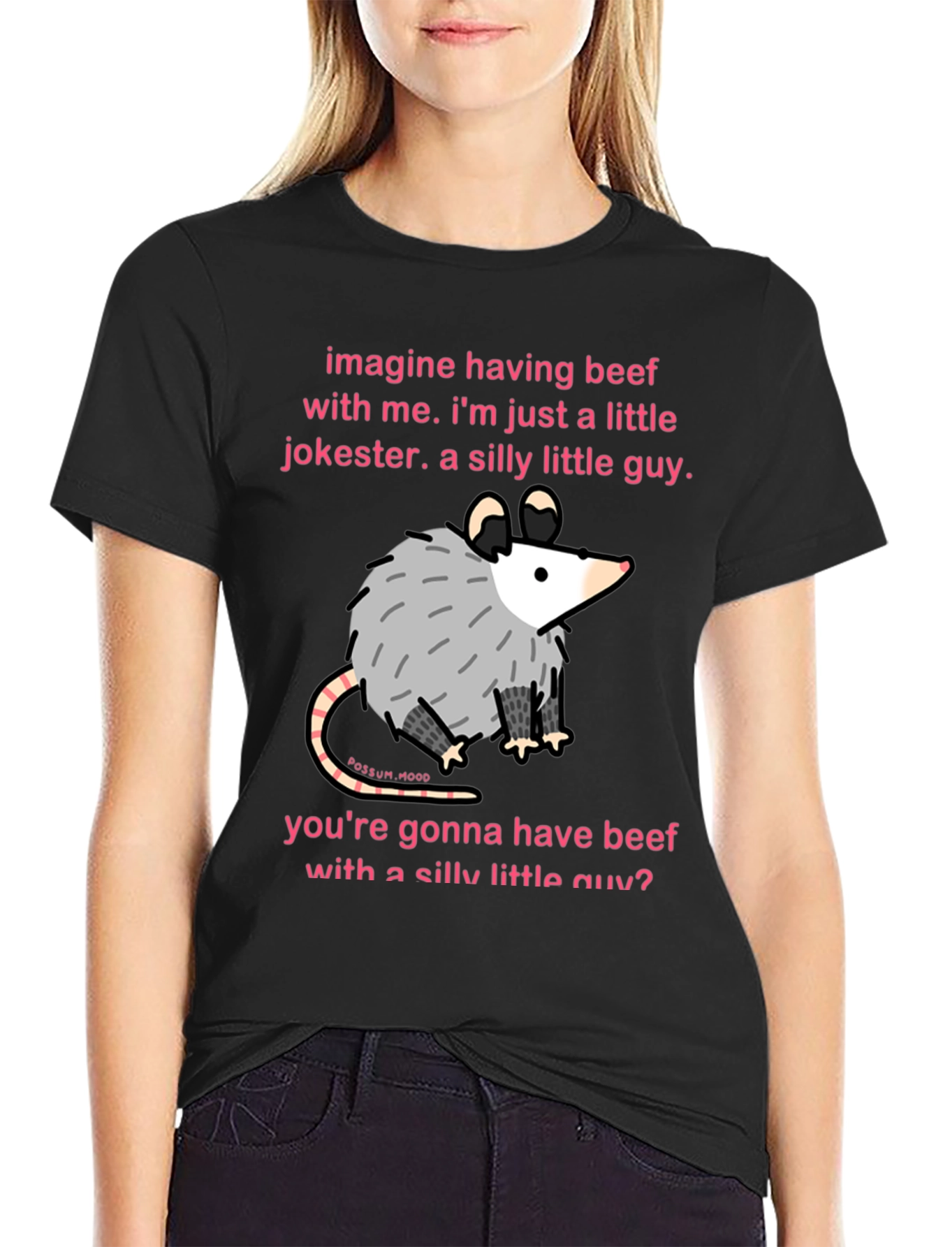 Black Silly Little Guy Possum Tee view 2