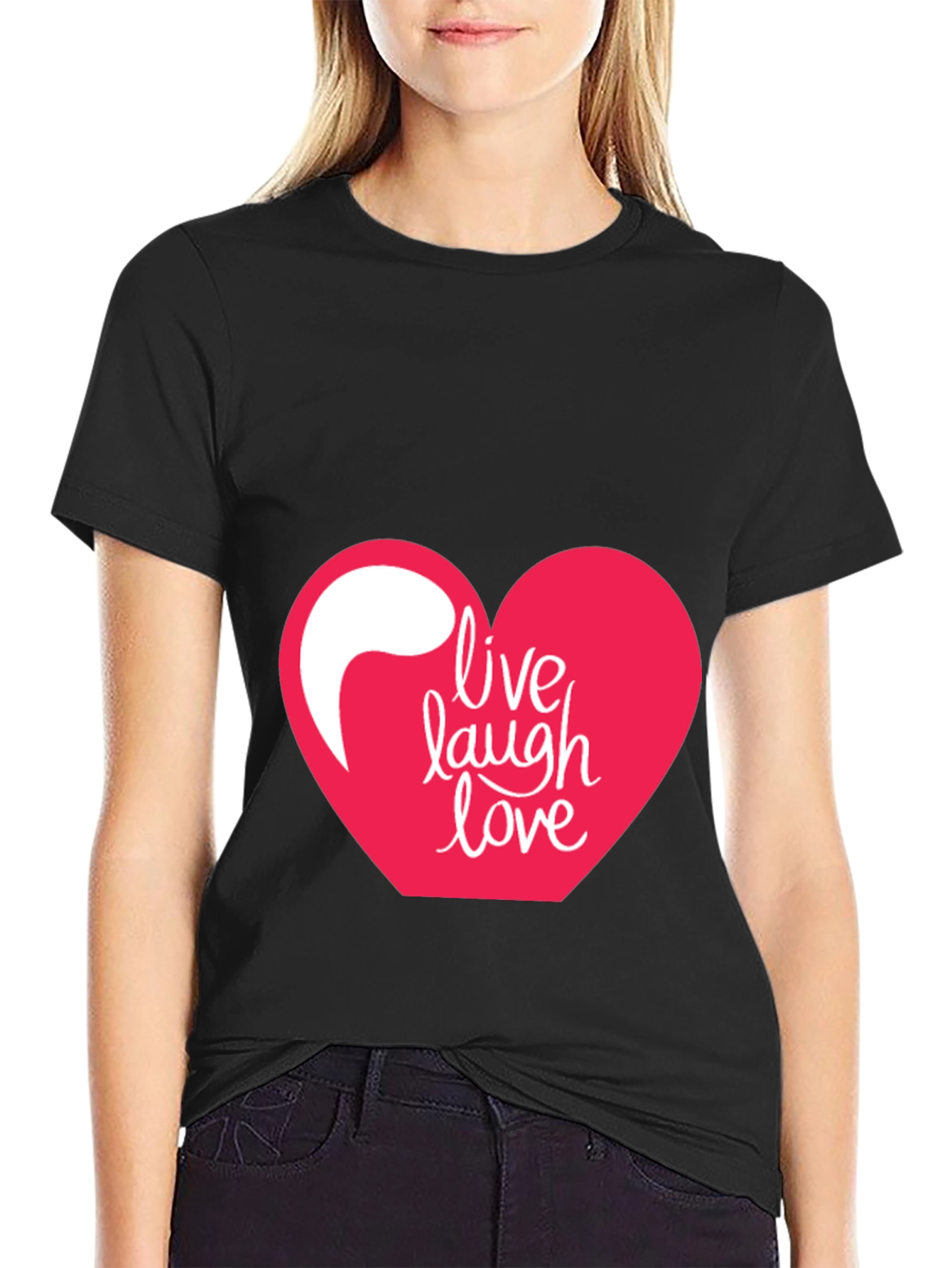 Black Live Laugh Love T-Shirt view 2