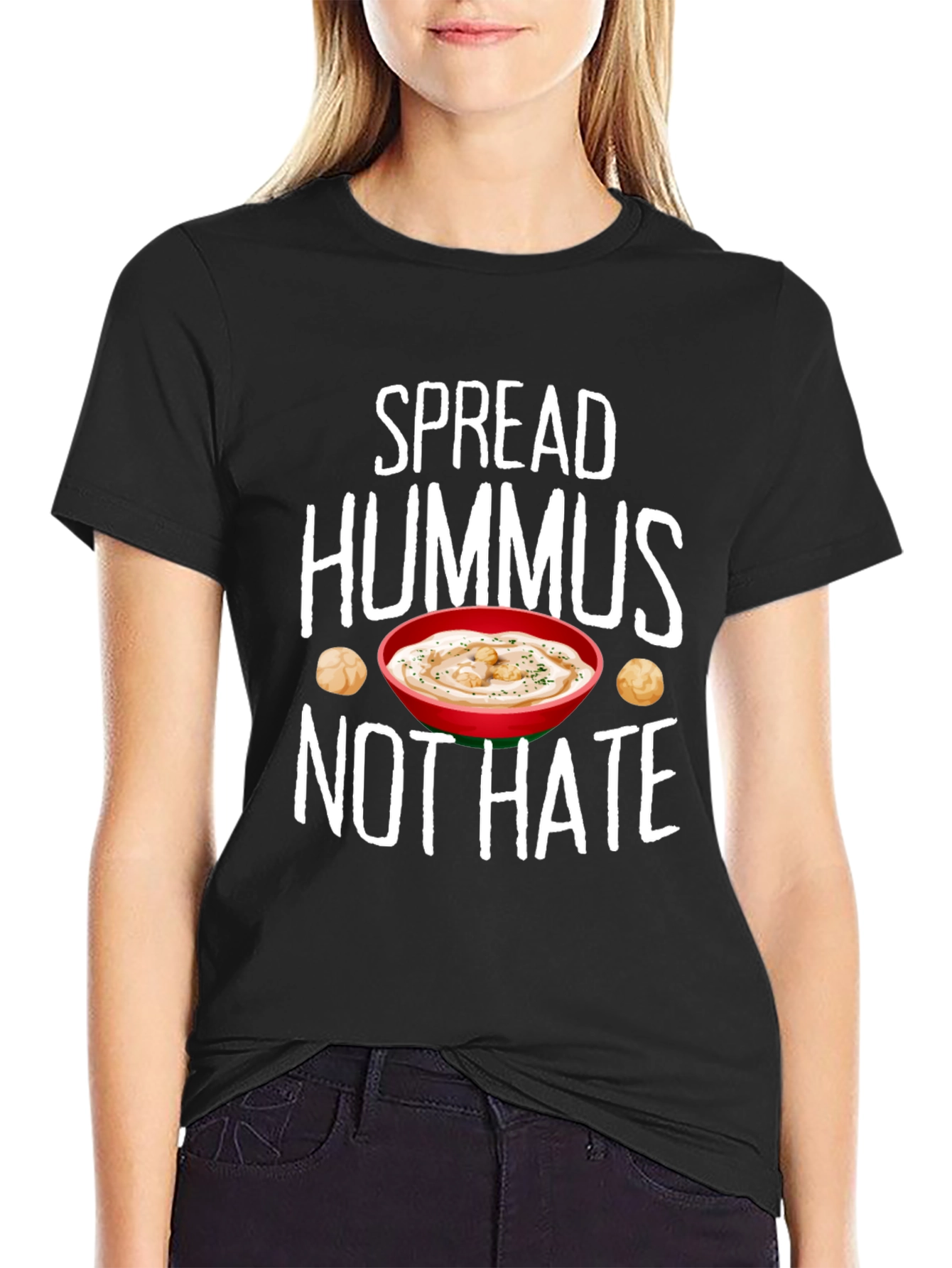 Black Spread Hummus Not Hate Tee view 2