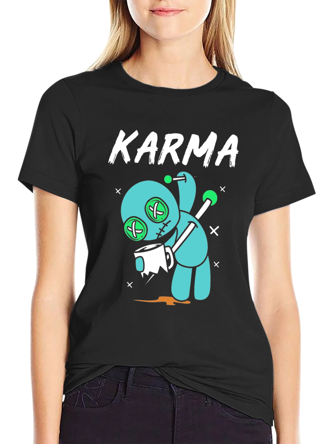 Black Karma Voodoo Doll Graphic T-Shirt view 2
