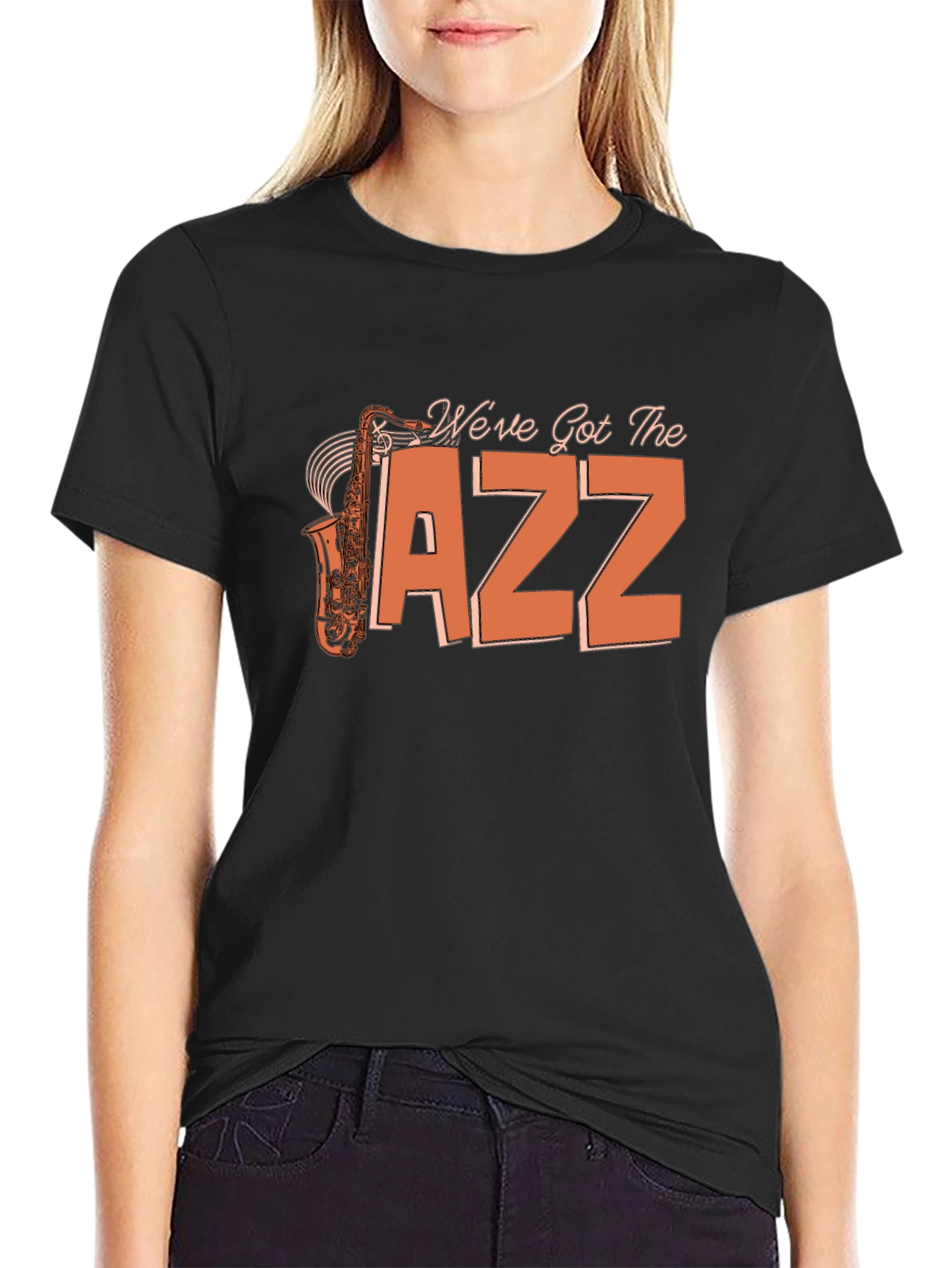 Black We've Got the Jazz Saxophone T-Shirt view 2