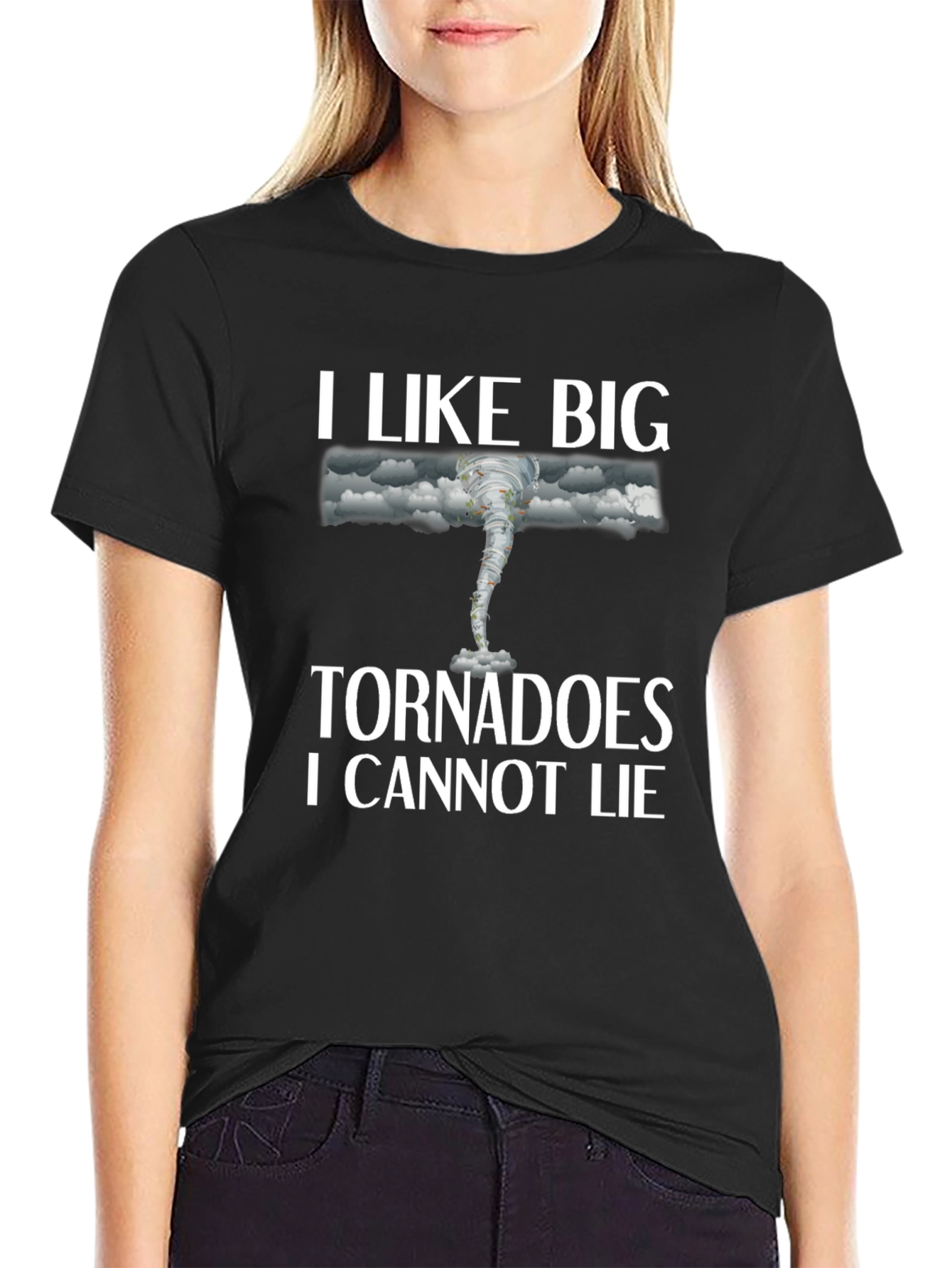 Black I Like Big Tornadoes T-Shirt Funny Weather Tee view 2