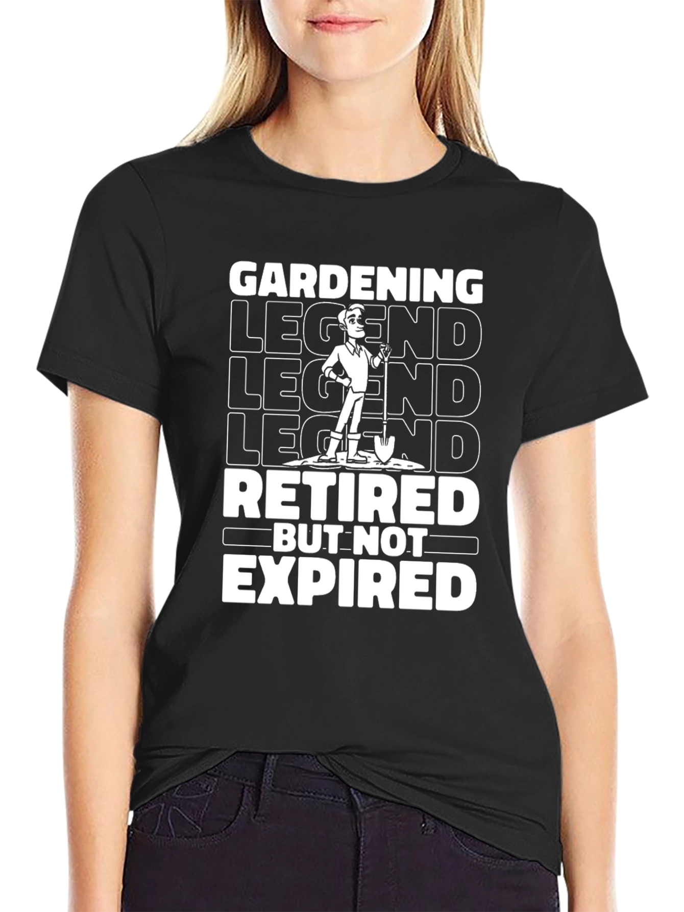 Black Gardening Legend T-Shirt - Retired But Not Expired view 2