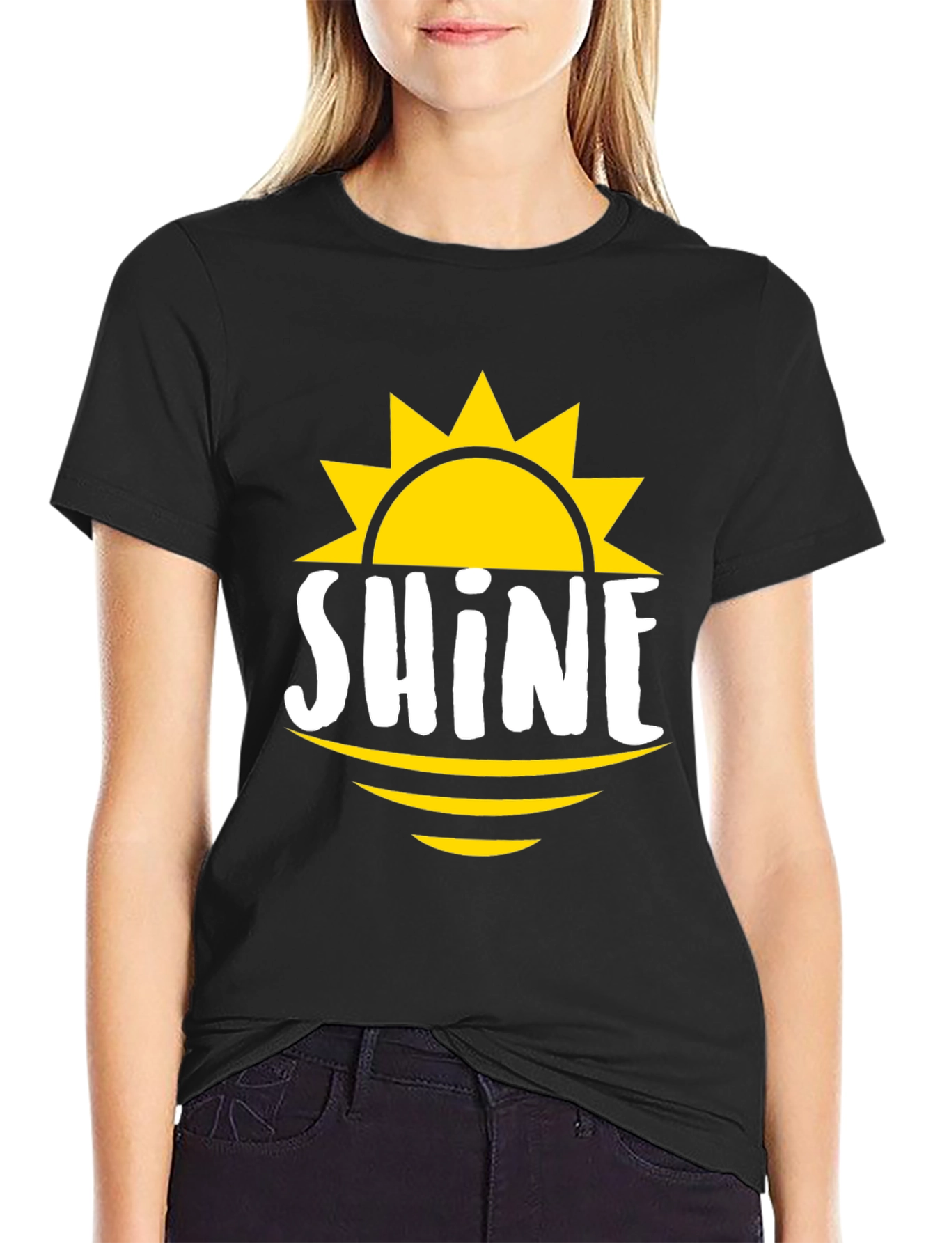 Black Shine Graphic Tee - Men's Black Cotton T-Shirt view 2
