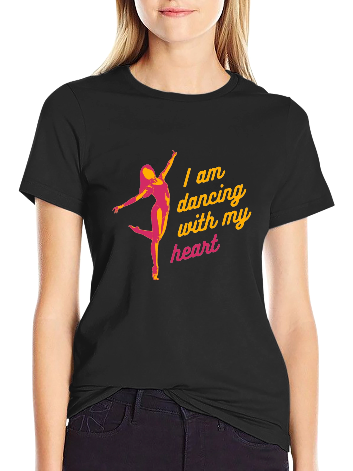 Black Dancing Heart Graphic T-Shirt view 2