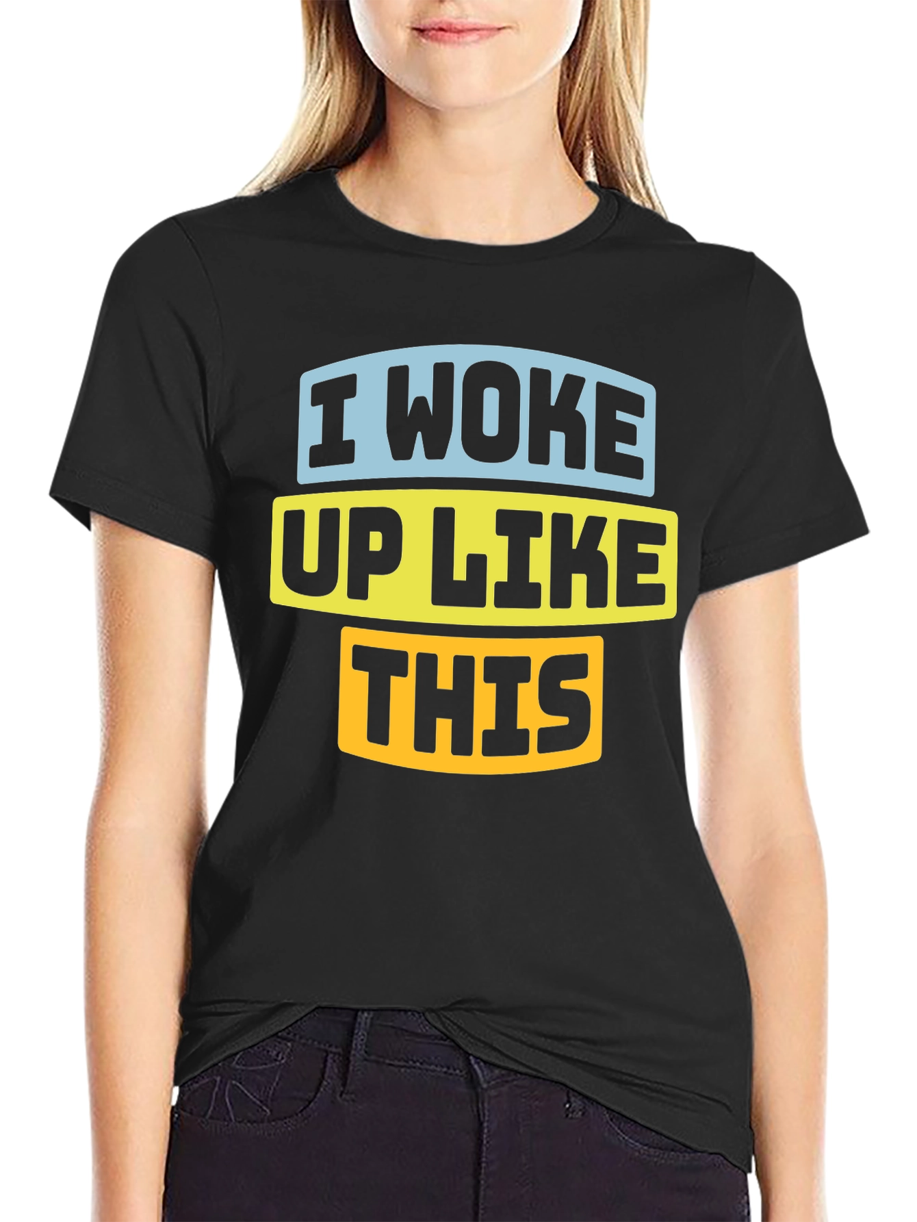 Black I Woke Up Like This Graphic Tee view 2