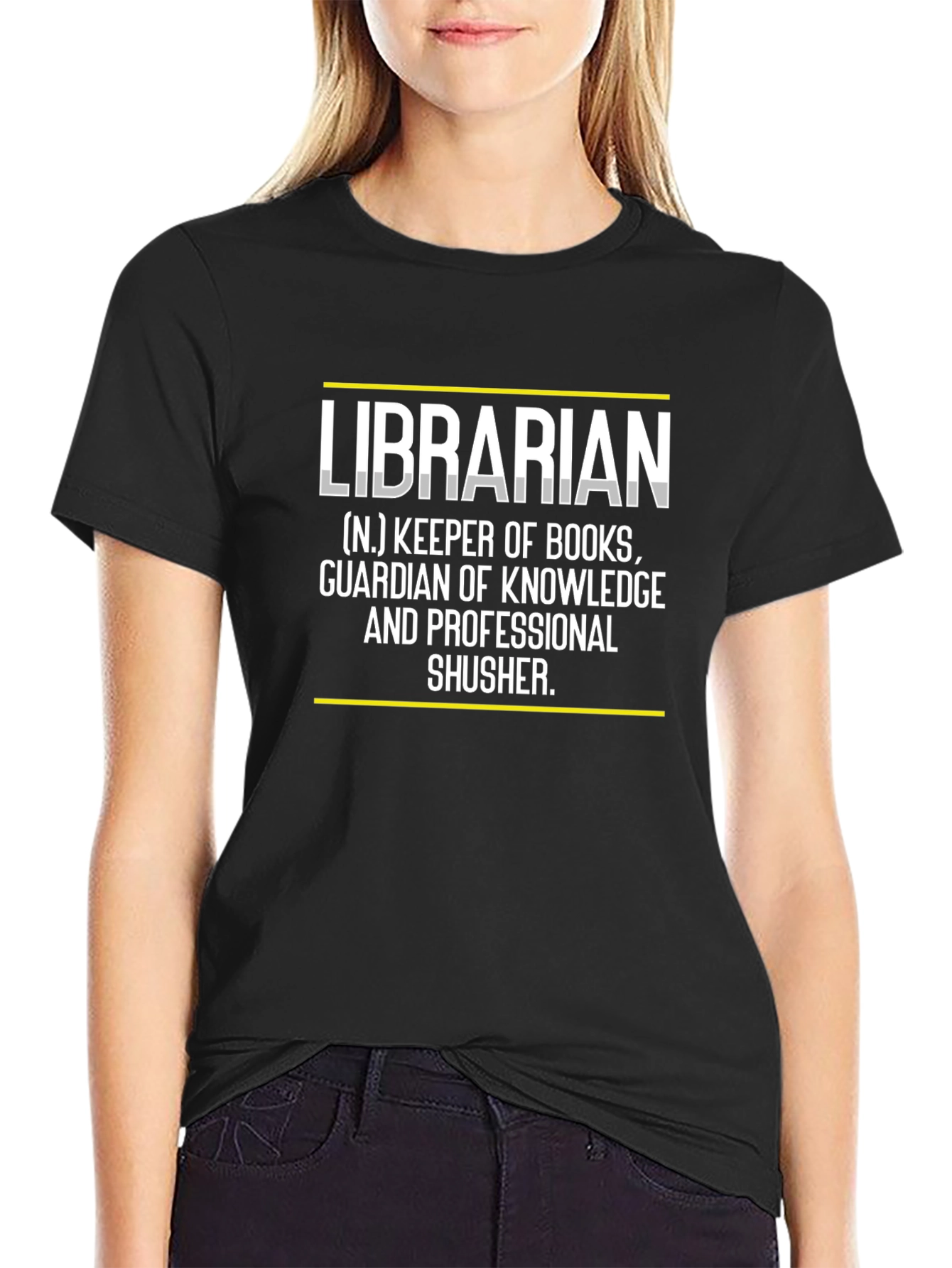 Black Librarian Definition Black T-Shirt view 2