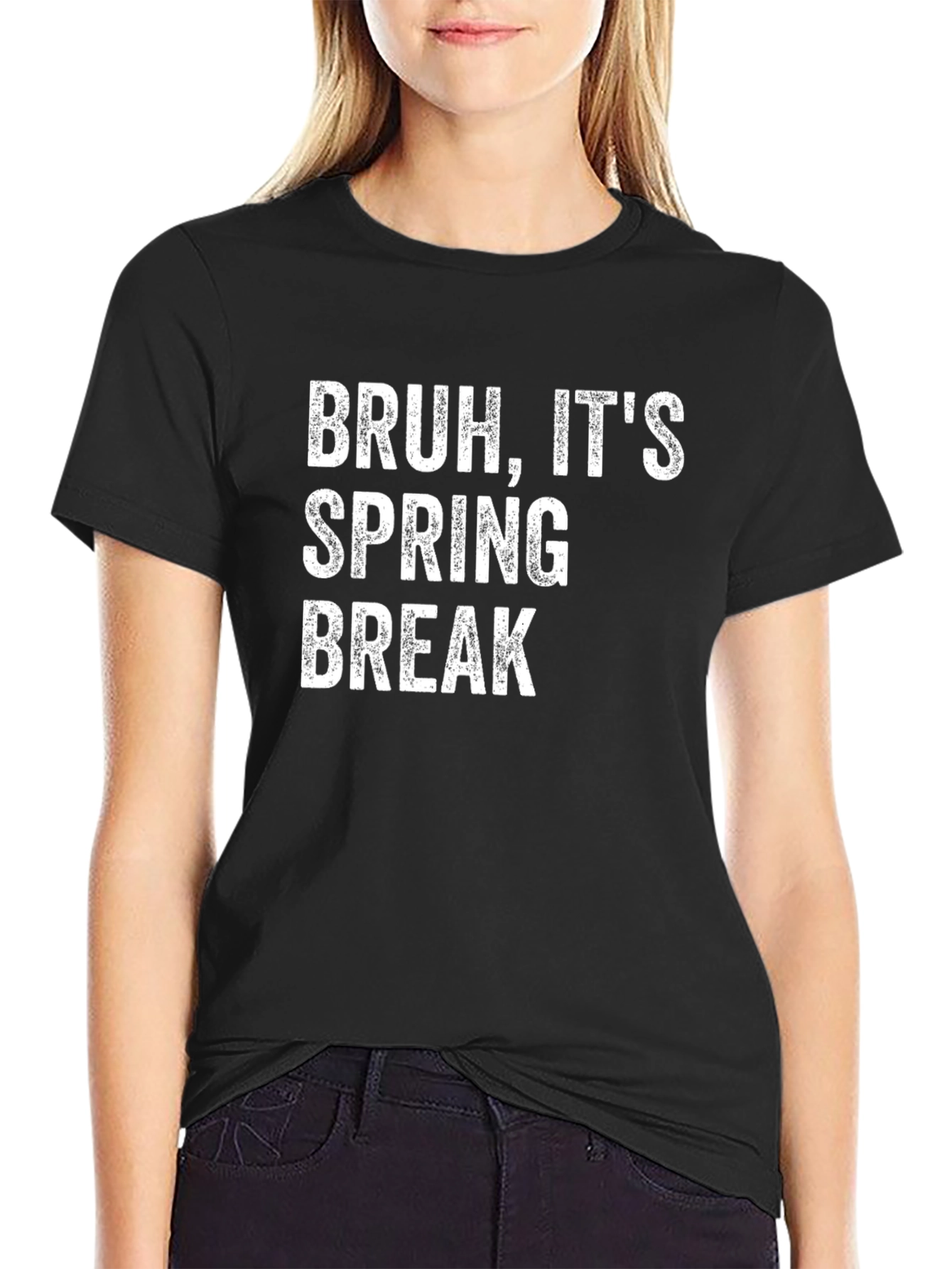 Black Bruh It's Spring Break T-Shirt Funny Vacation Tee view 2