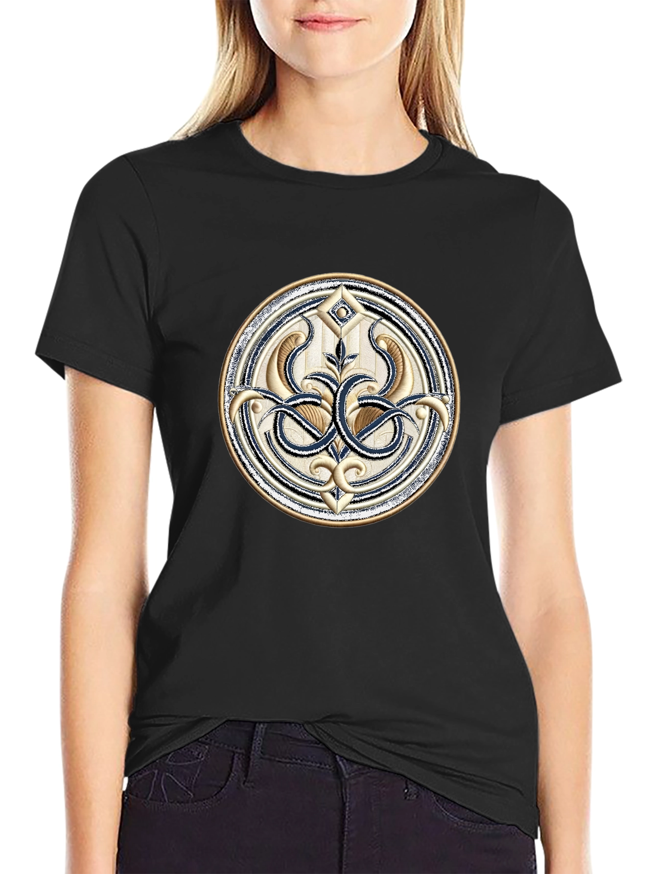 Ornate Emblem Black T-Shirt - 2