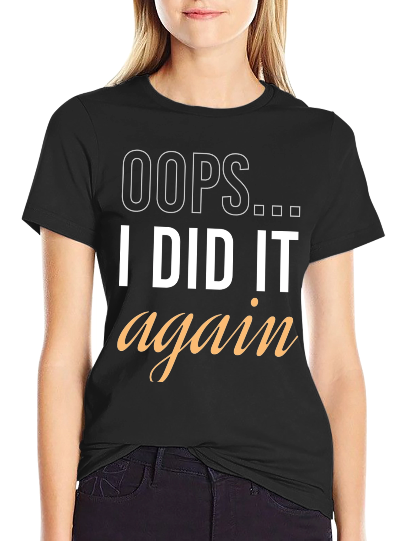 Black Oops I Did It Again Graphic Tee view 2