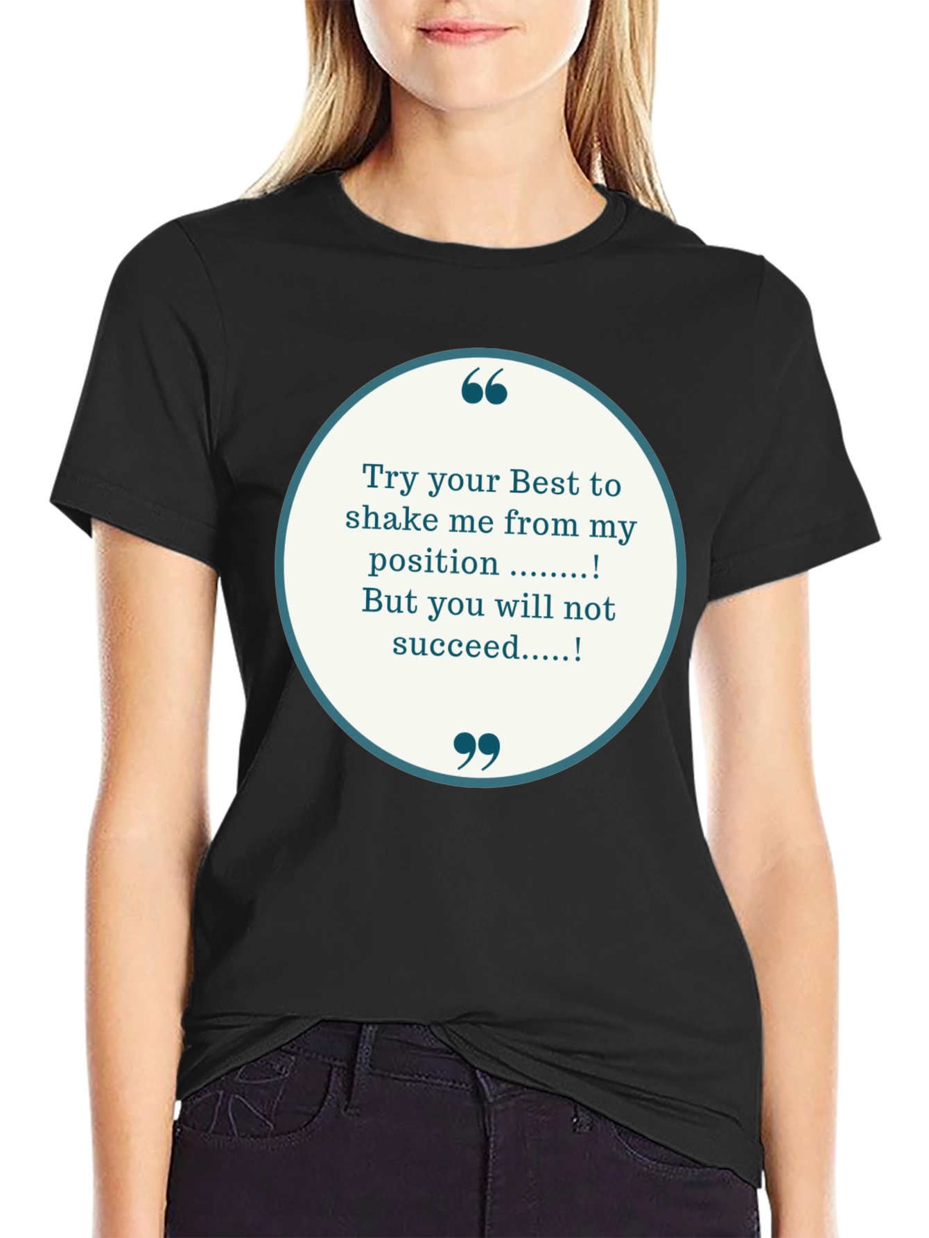 Black Motivational T-Shirt - Try Your Best view 2