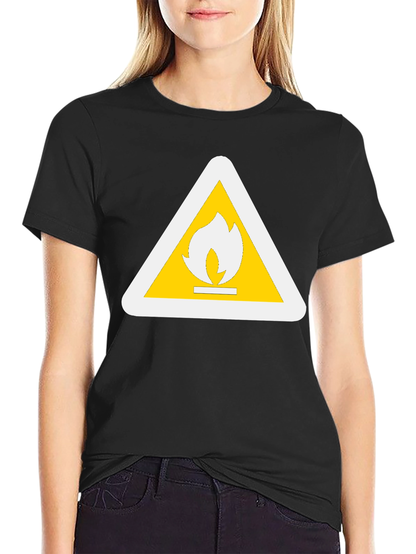 Black Flammable Hazard T-Shirt view 2