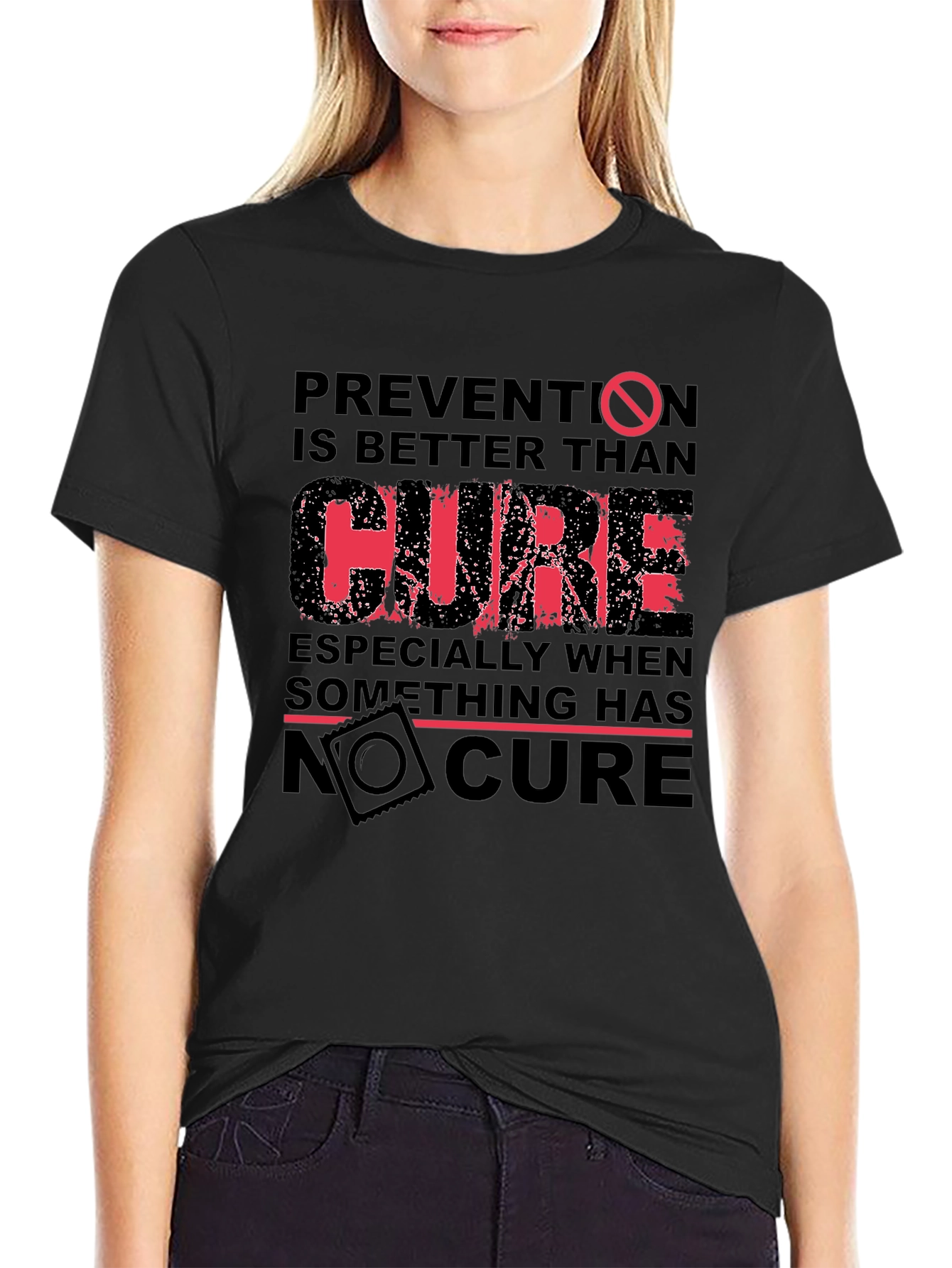Black Prevention T-Shirt: Better Than Cure Graphic Tee view 2