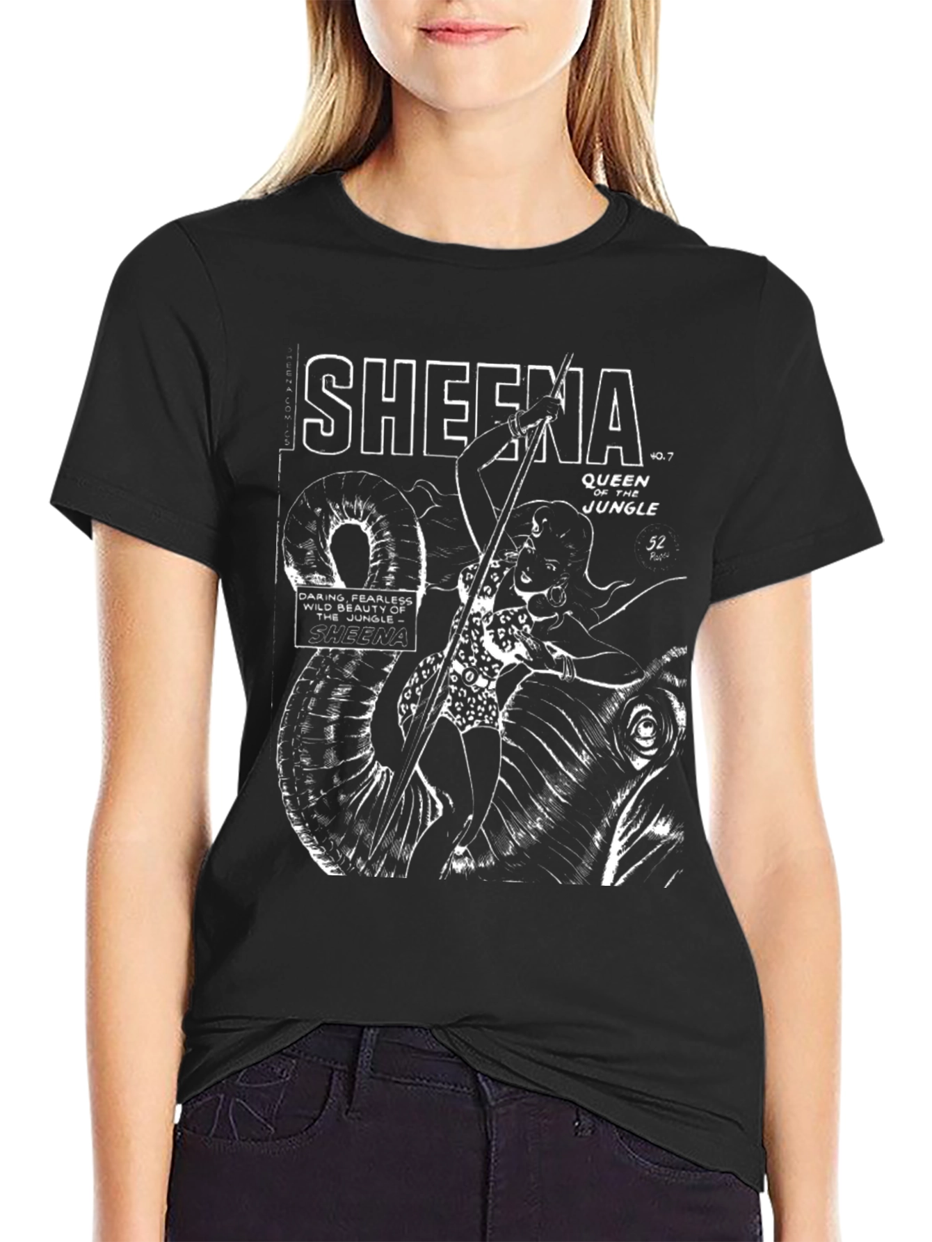 Black Sheena Queen of the Jungle Graphic T-Shirt view 2