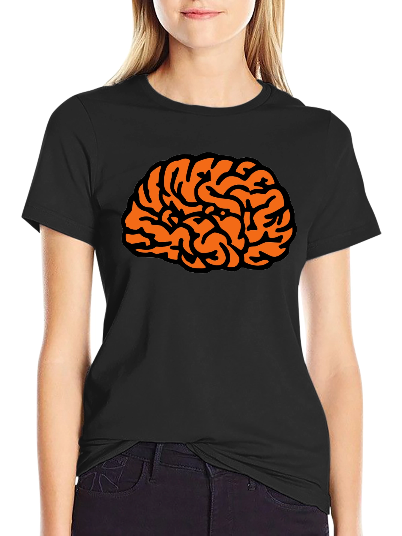 Black Brain Graphic Tee - Black Short Sleeve Shirt view 2