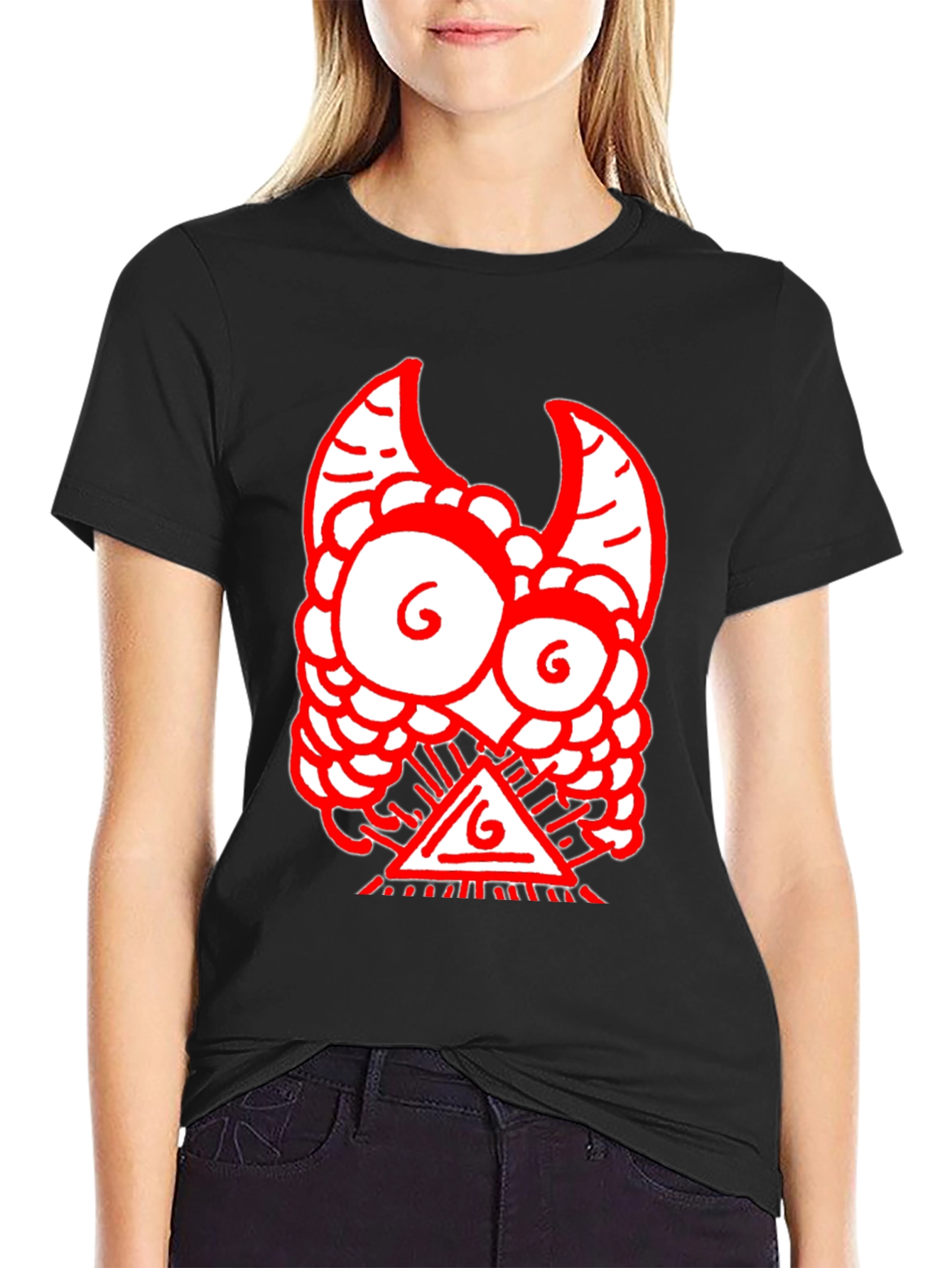 Black Red Monster Graphic Black T-Shirt view 2