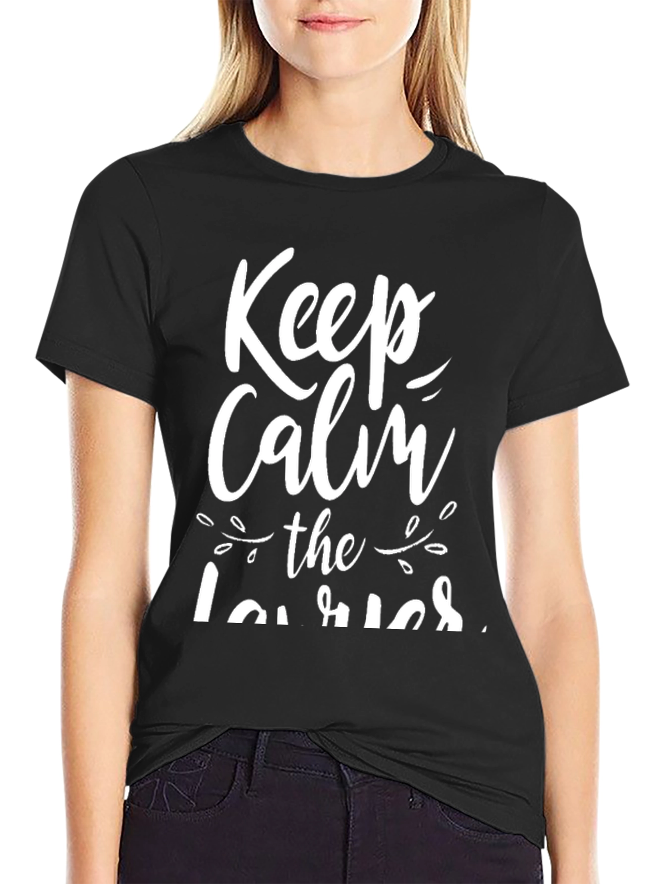 Black Keep Calm The Lawries T-Shirt view 2