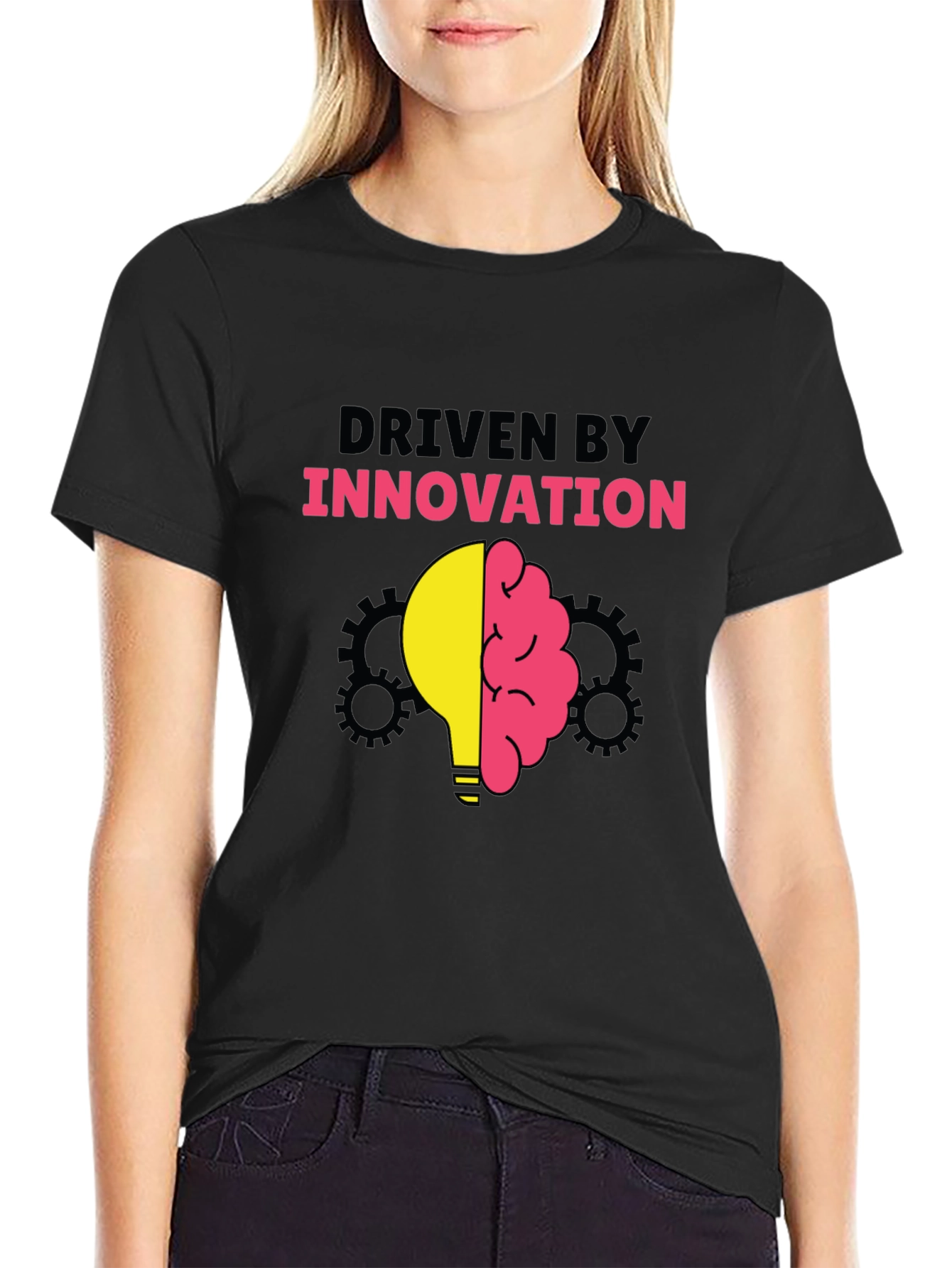 Black Driven By Innovation Graphic T-Shirt view 2