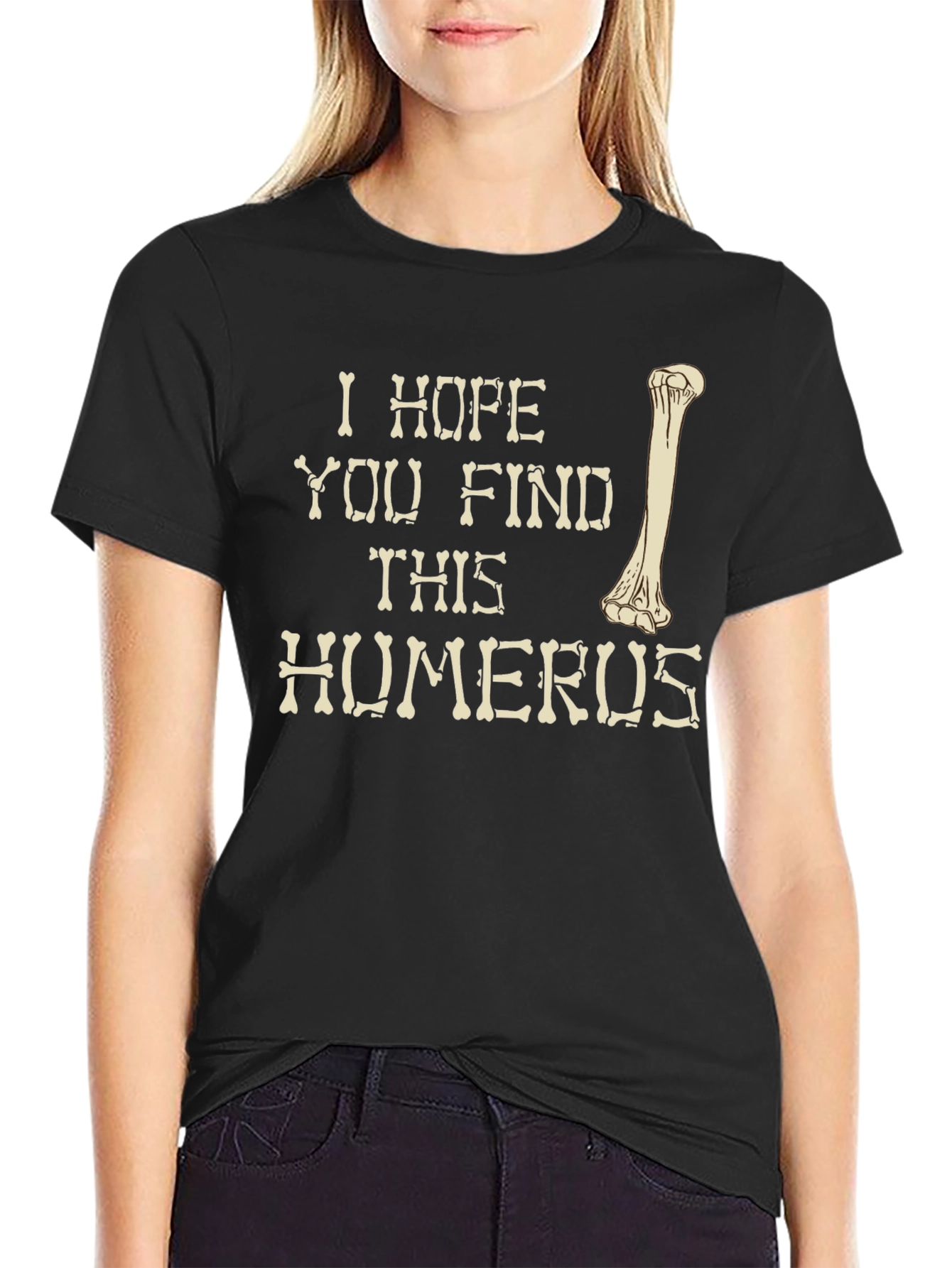 Black Humorous Bone Graphic T-Shirt view 2