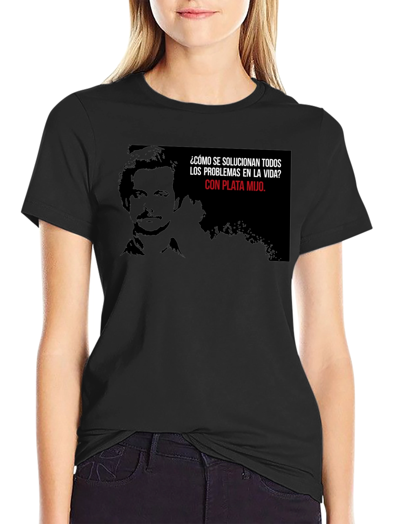 Black Pablo Escobar Plata Mijo T-Shirt - Black Cotton Blend view 2