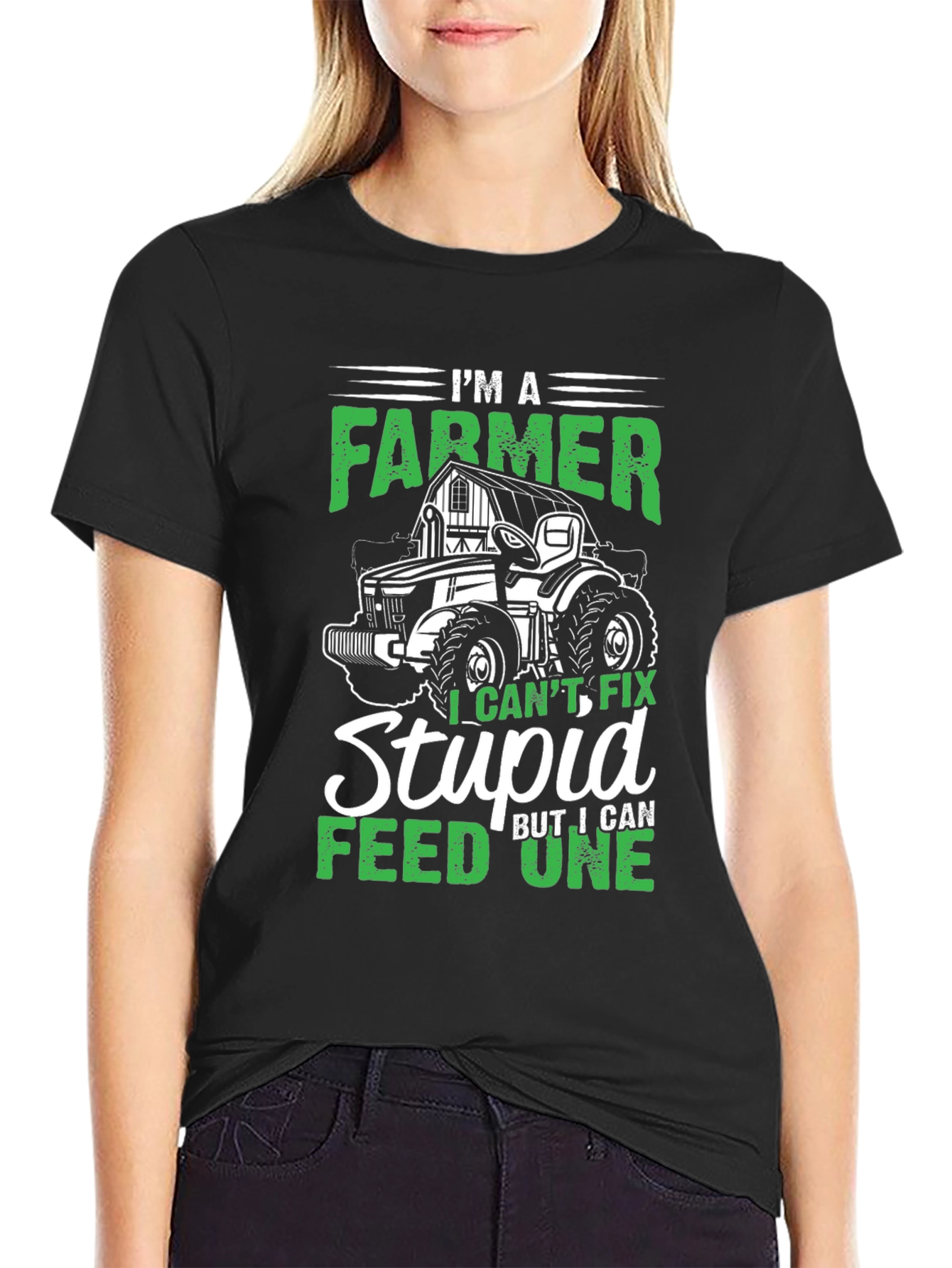 Black I'm A Farmer T-Shirt - Funny Farming Tee view 2