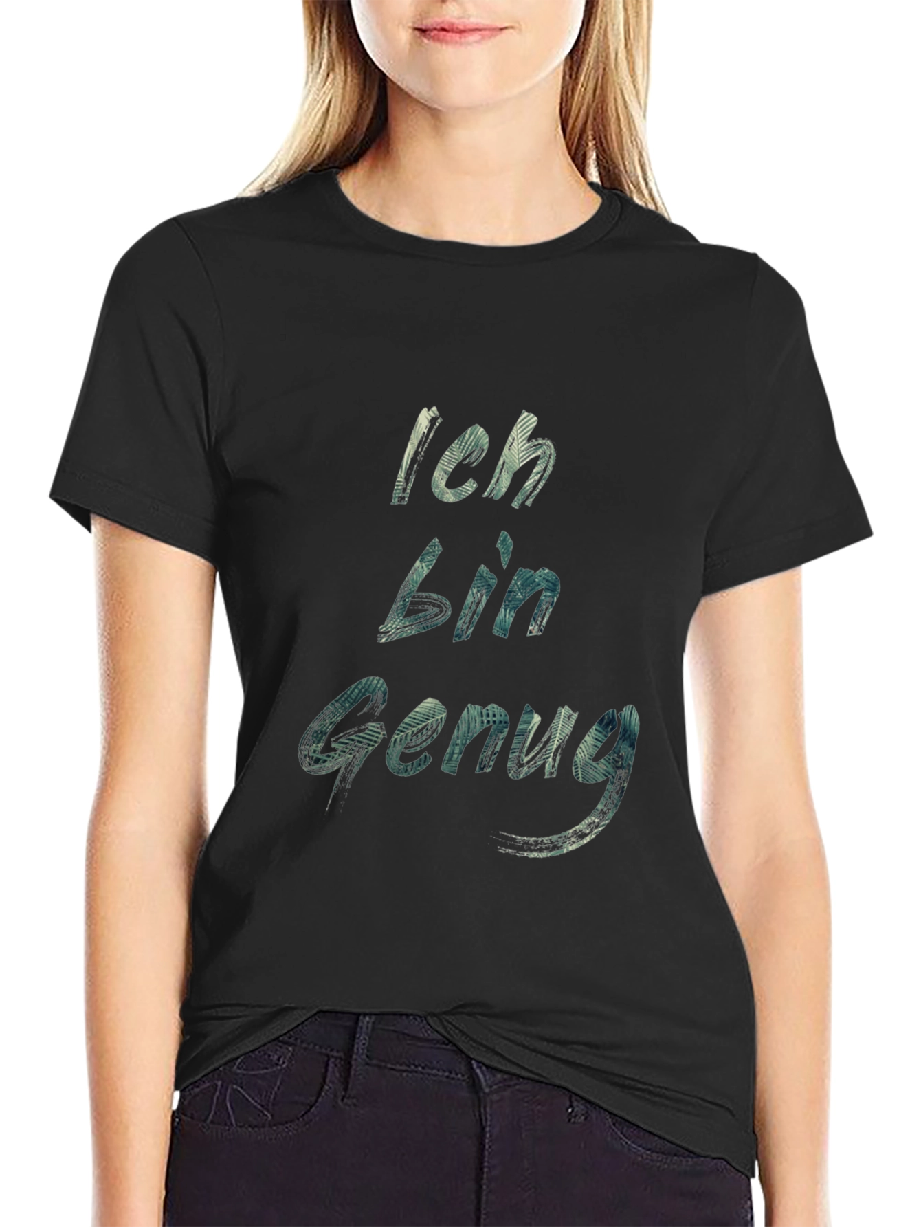 Black Ich Bin Genug T-Shirt - Black view 2